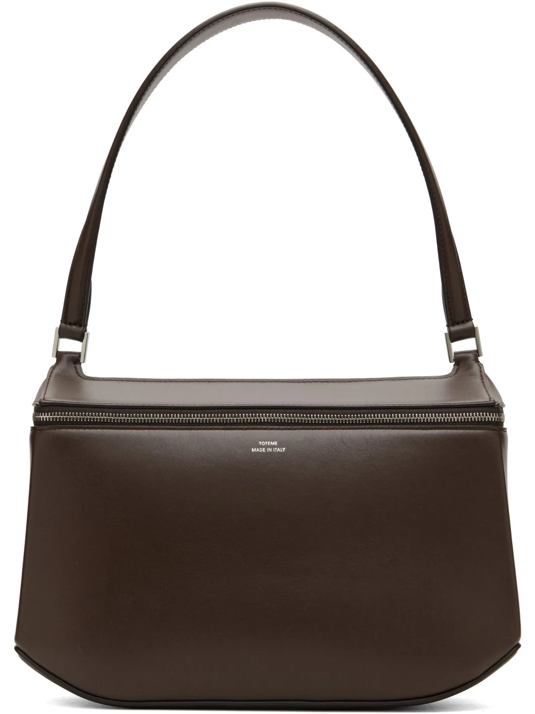 Brown Clip Leather Shoulder Bag - 1