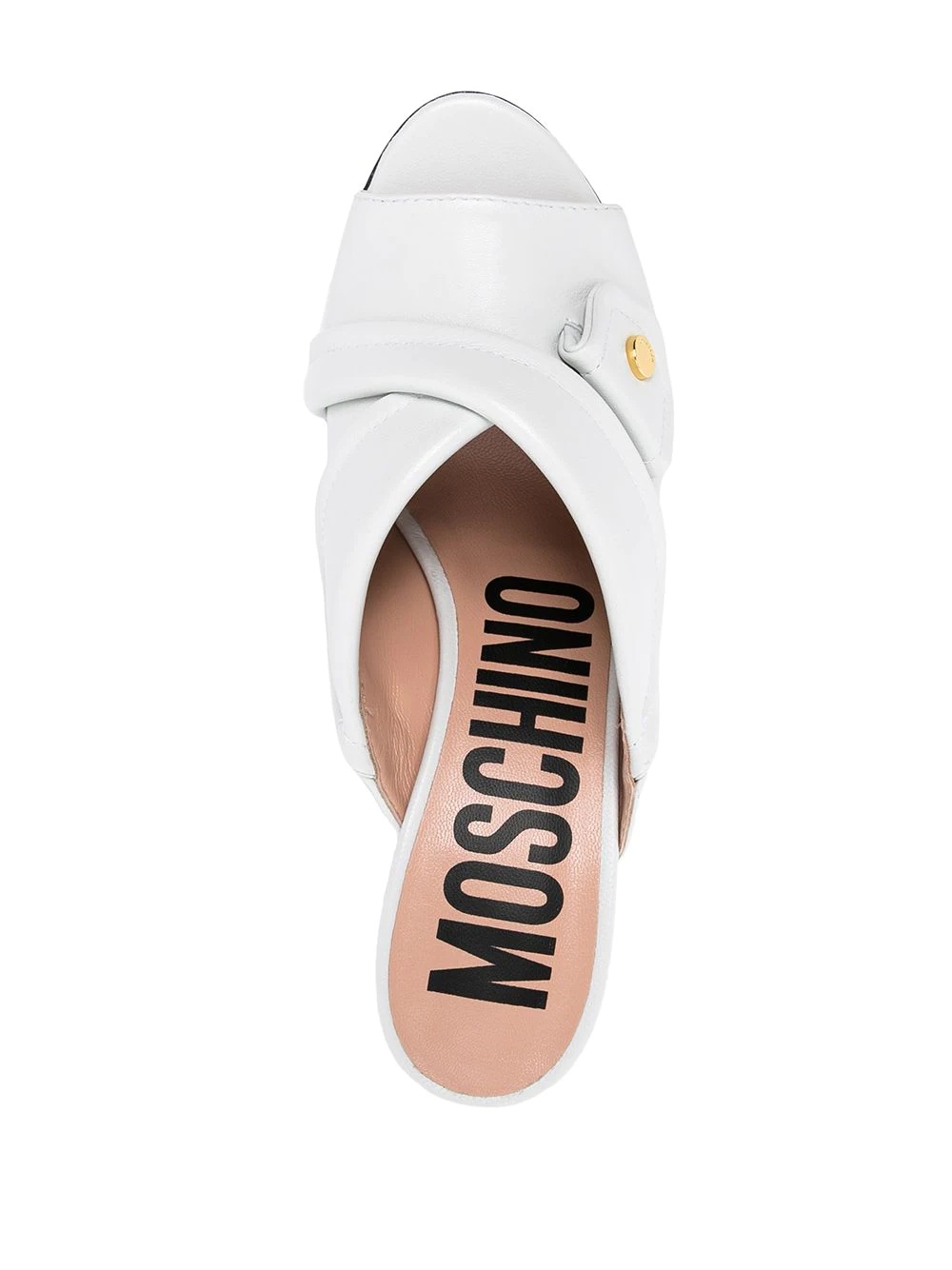 open-toe leather mules - 4