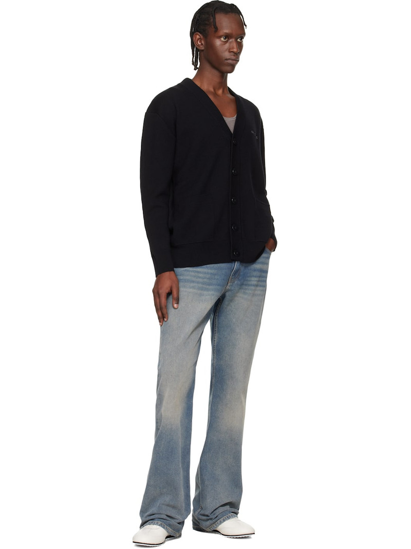 Marine Serre Black Merino Wool Knit Maxi Cardigan outlook