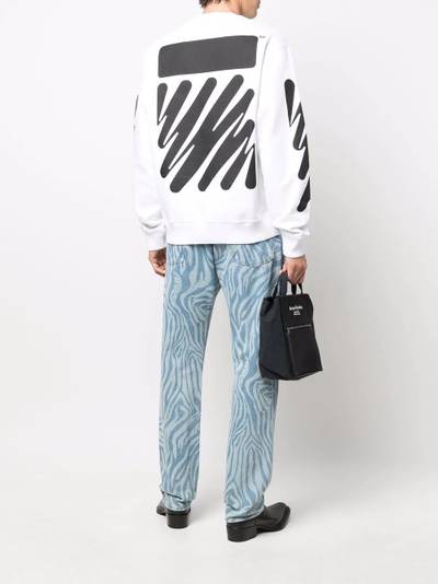 Off-White spray-paint logo-print crew-neck sweatshirt outlook