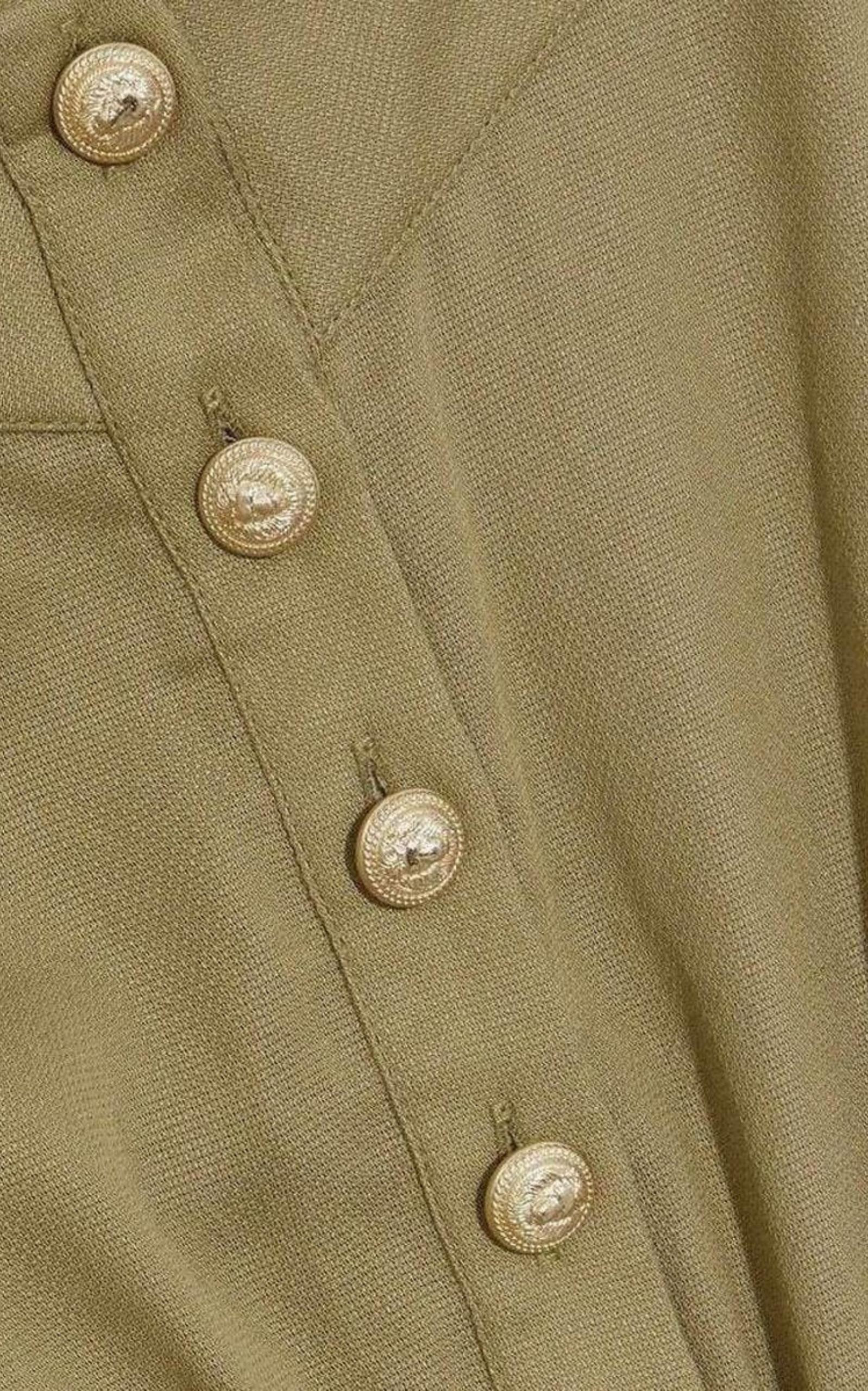 Light khaki Military Jumpsuit - 5