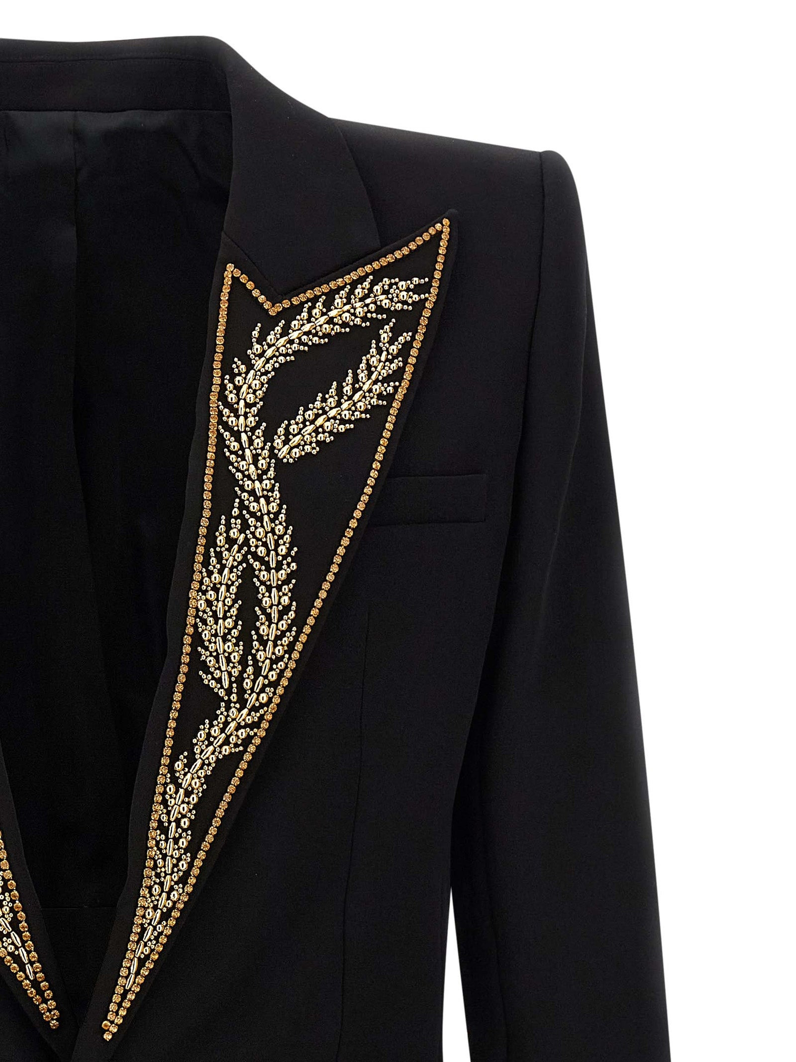 Leaf Embroidery Blazer Black - 3