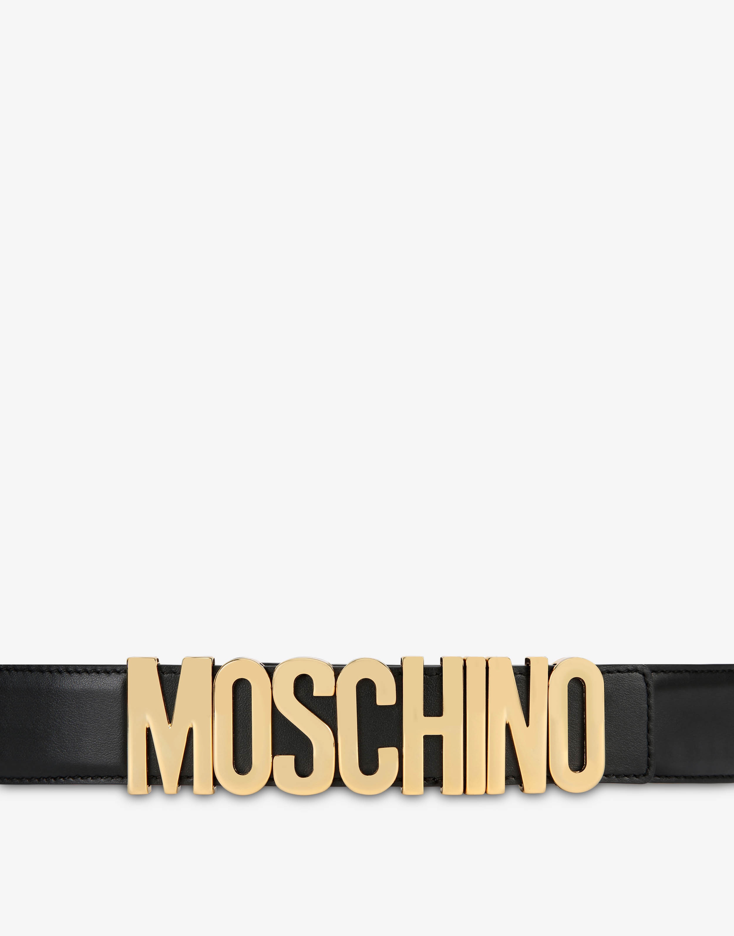 BELT IN LEATHER WITH LOGO - 2