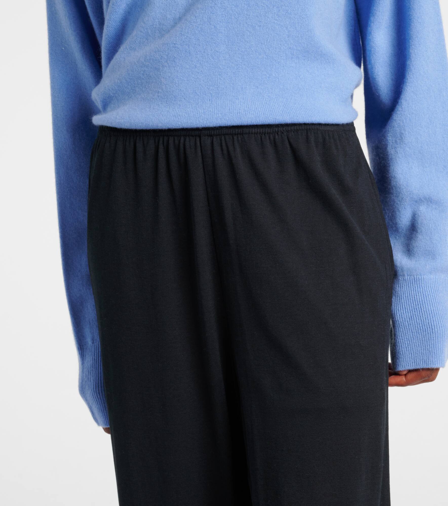 Cotton and silk straight pants - 4