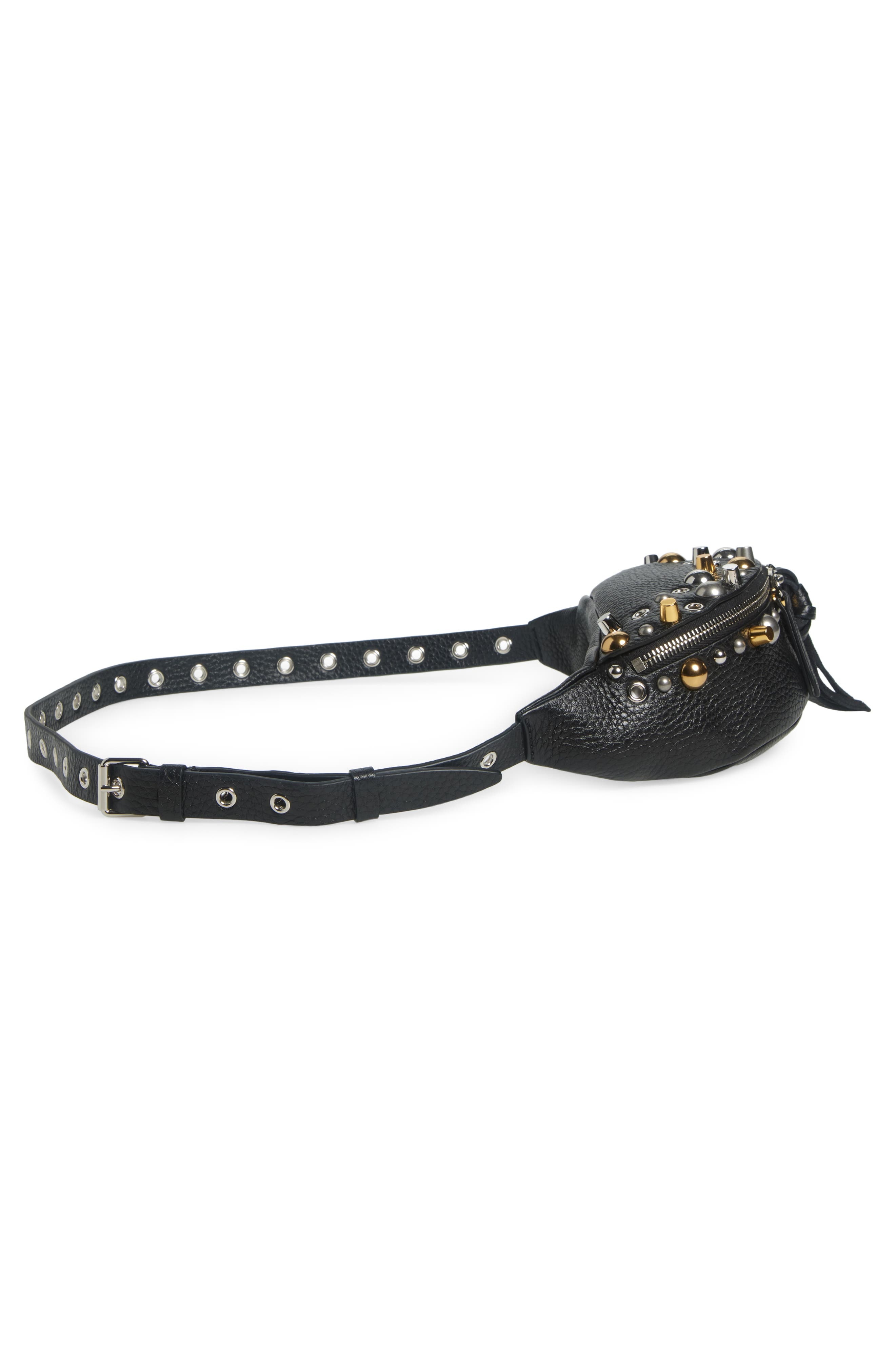 Valentino Garavani Nellcôte Grainy Leather Belt Bag in Black at Nordstrom - 5