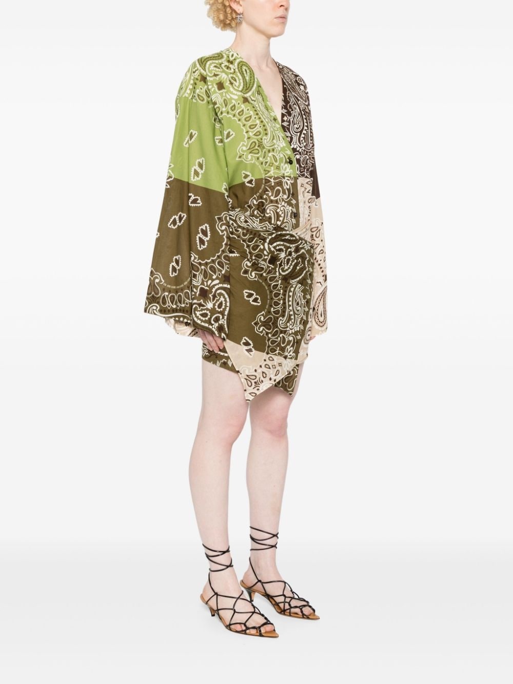 paisley-print cotton mini dress - 3