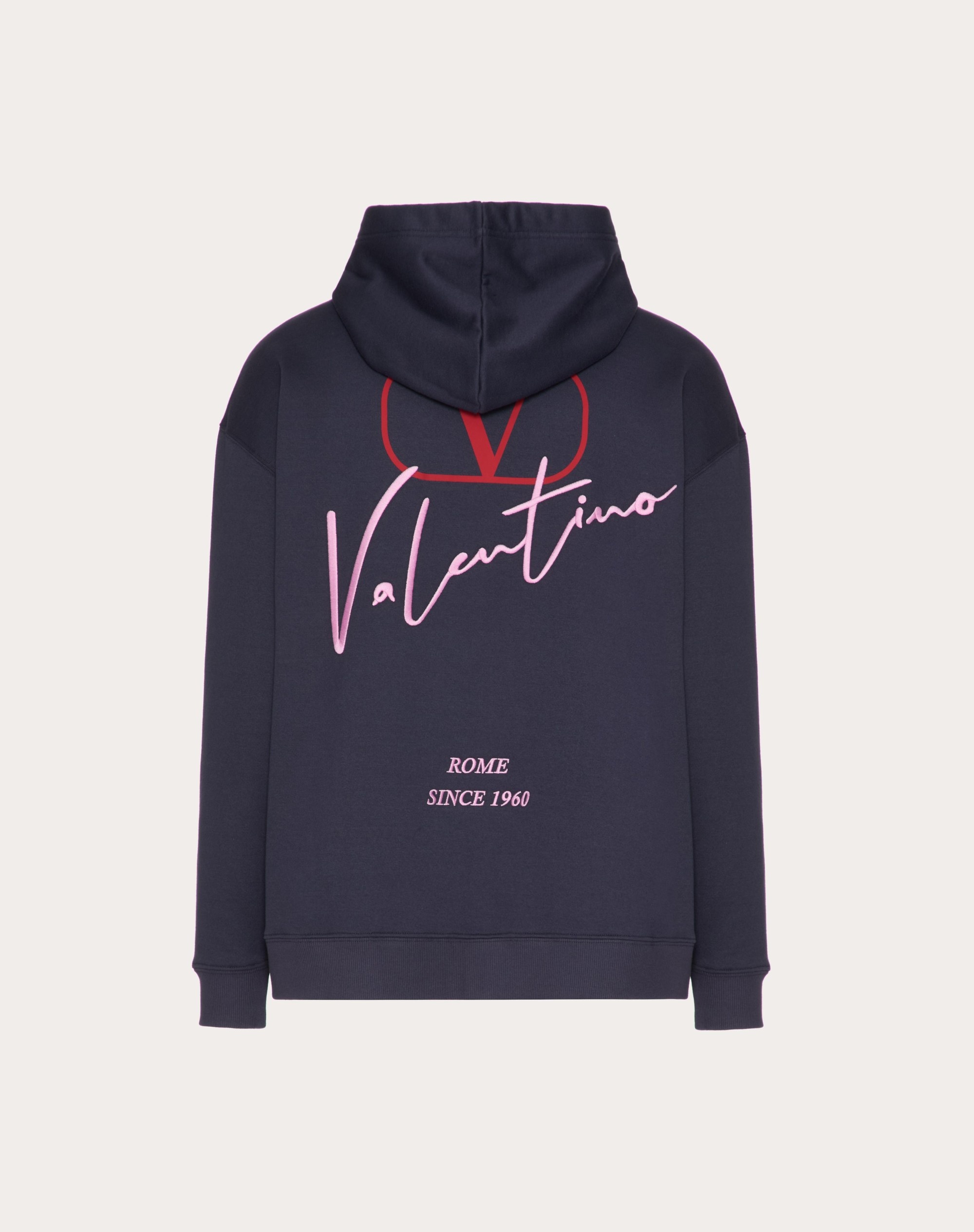 COTTON HOODED SWEATSHIRT WITH VALENTINO EMBROIDERY AND VLOGO SIGNATURE PRINT - 2