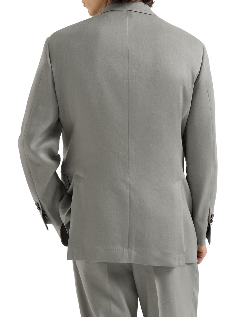 Men's Tailor Blazer in Linen, Virgin Wool and Mohair Gabardine - Khaki 3