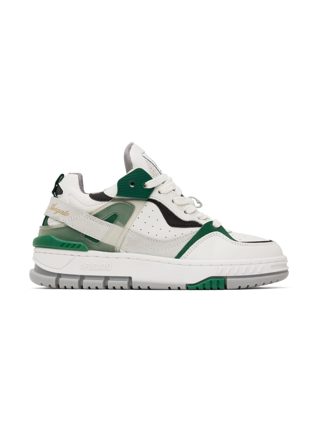 White & Green Astro Sneakers - 1