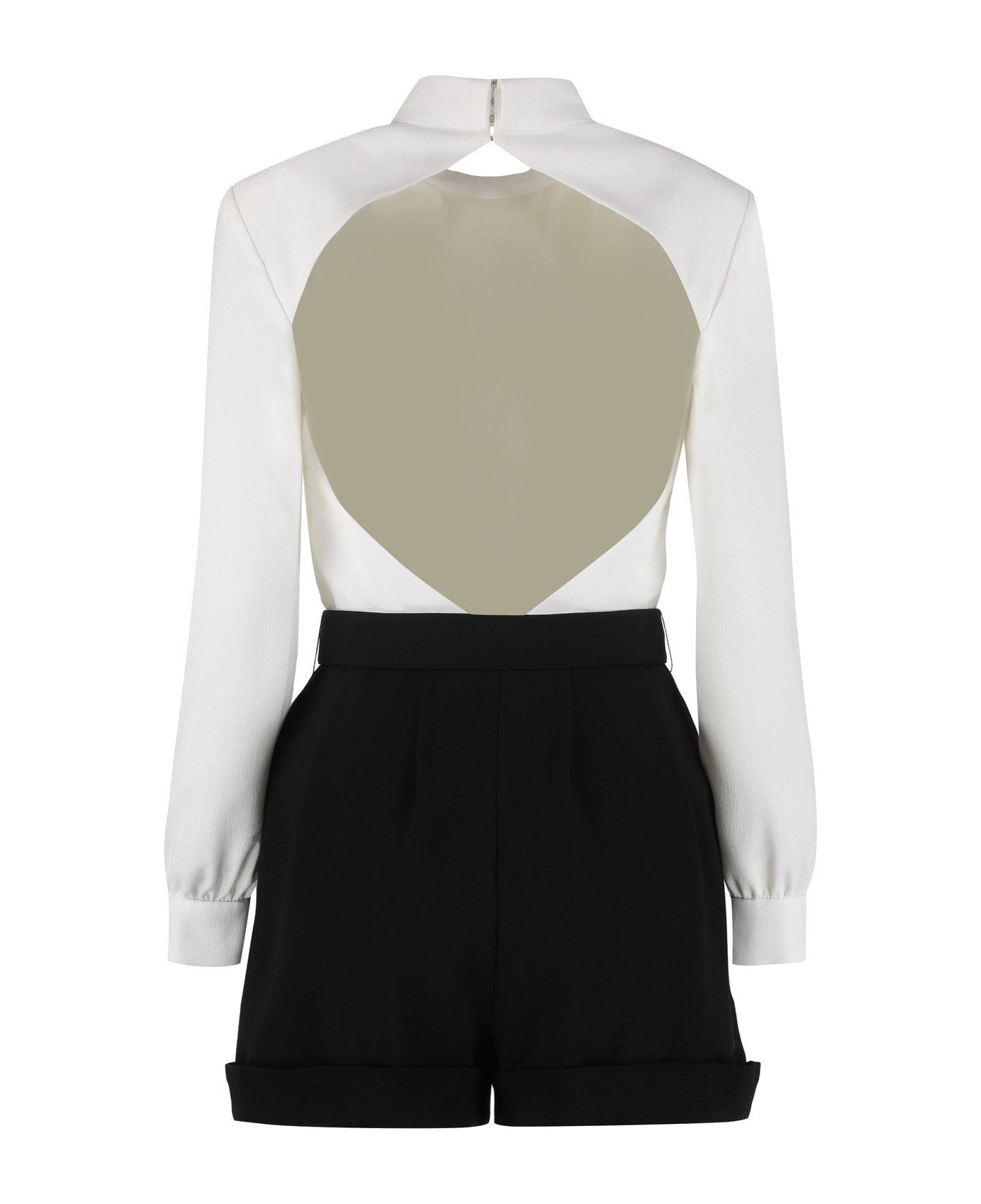 High Waist Backless Playsuit - 2