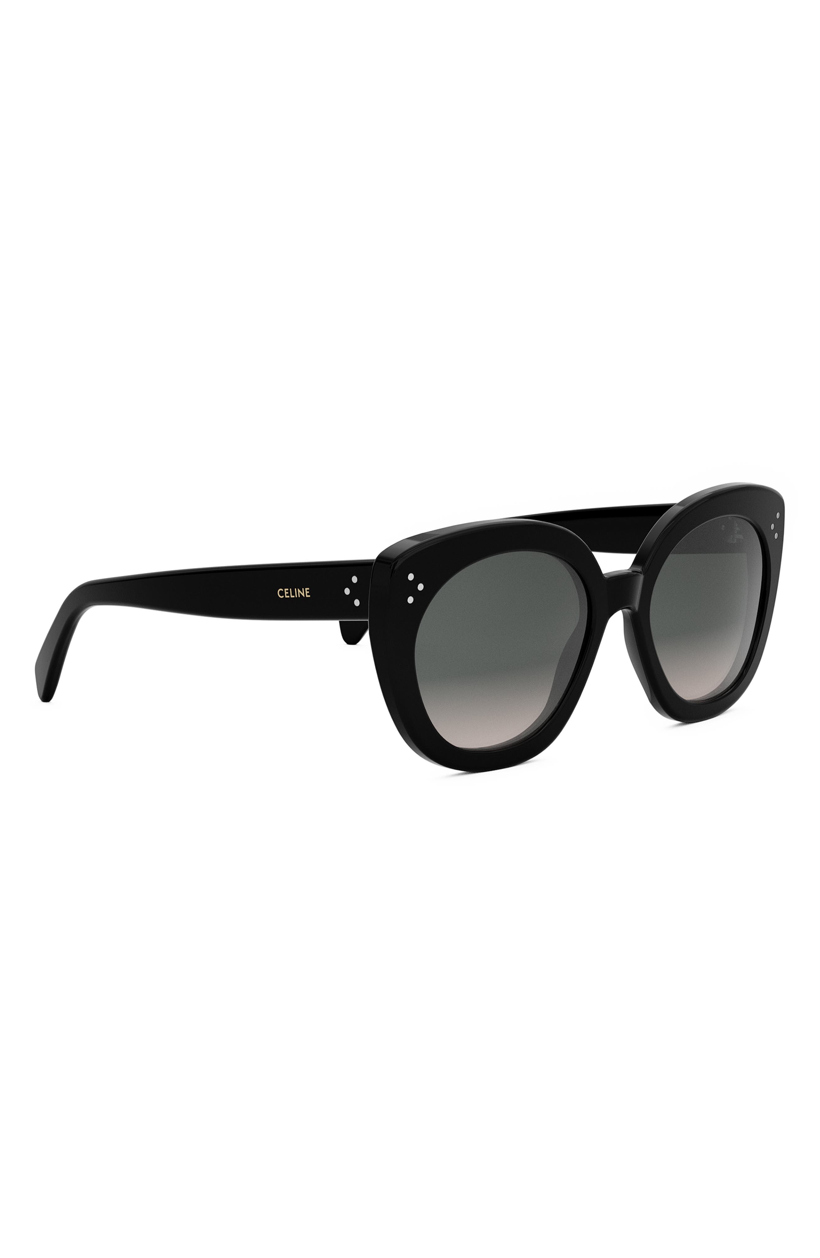 CELINE Bold 3 Dots 56mm Butterfly Sunglasses in Shiny Black /Gradient Brown at Nordstrom - 5