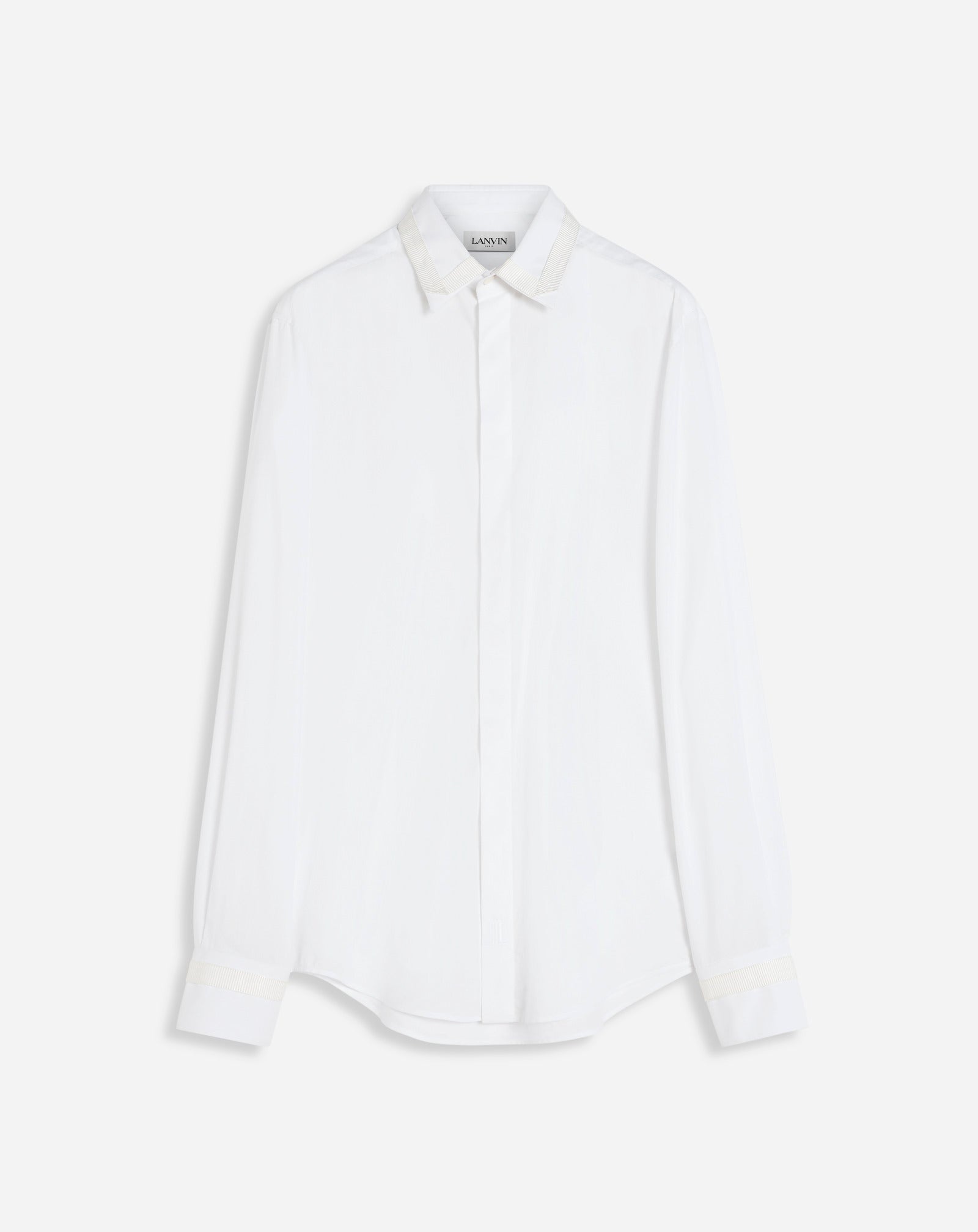 SHIRT WITH GROSGRAIN DETAILS - 1