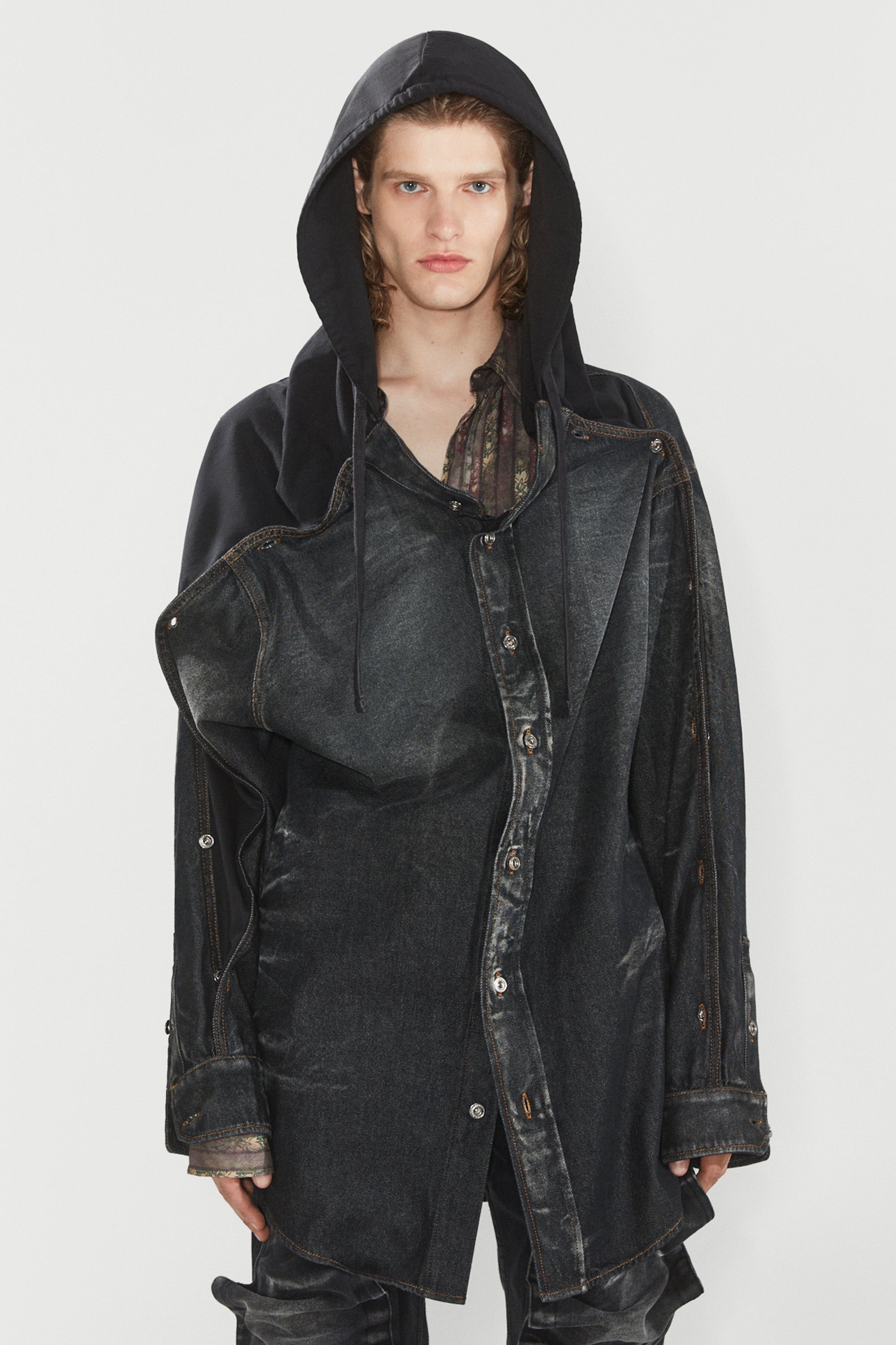 Insert Hood Denim Shirt - 2