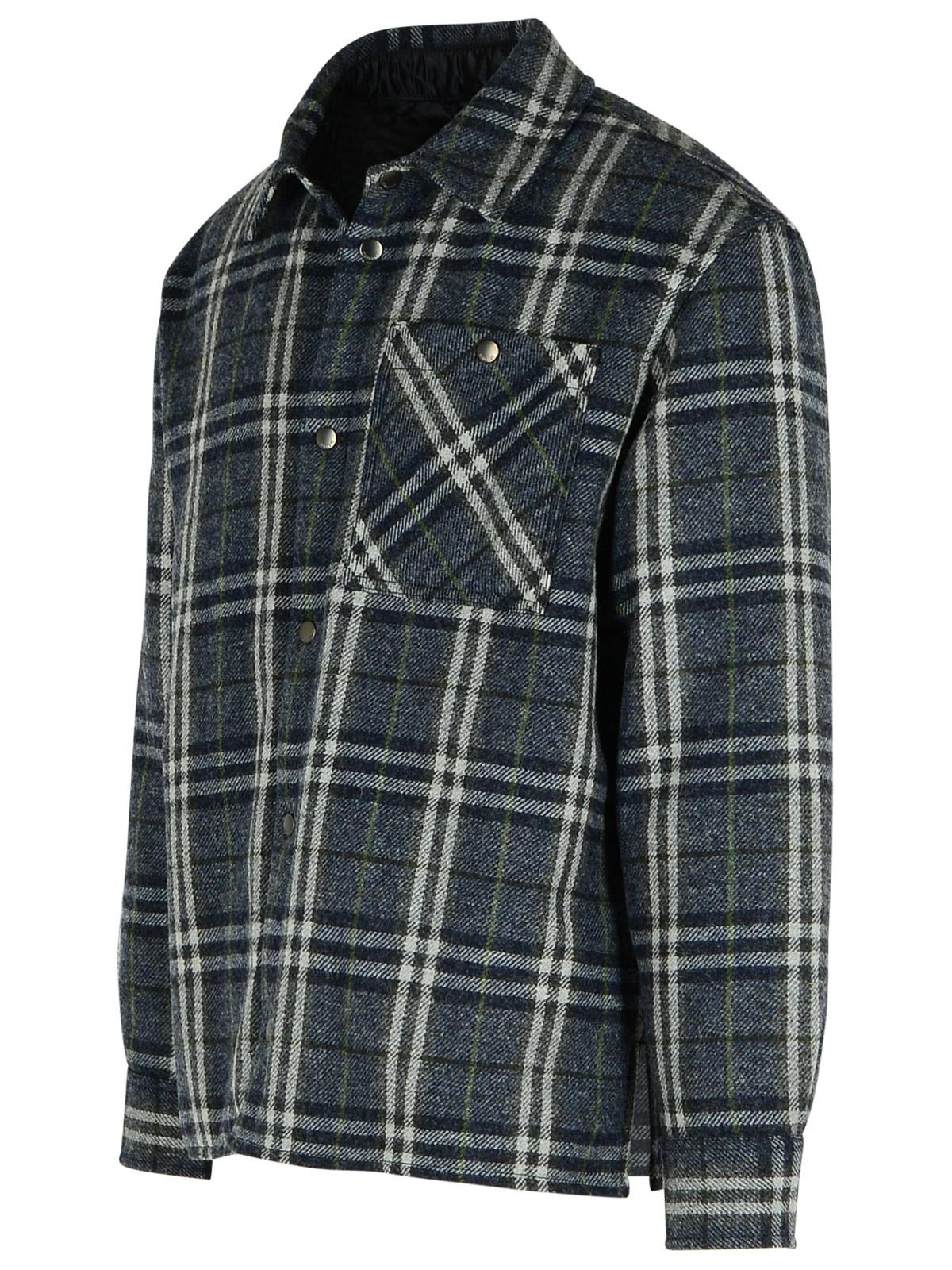 Burberry Blue Wool Shirt Men - 2