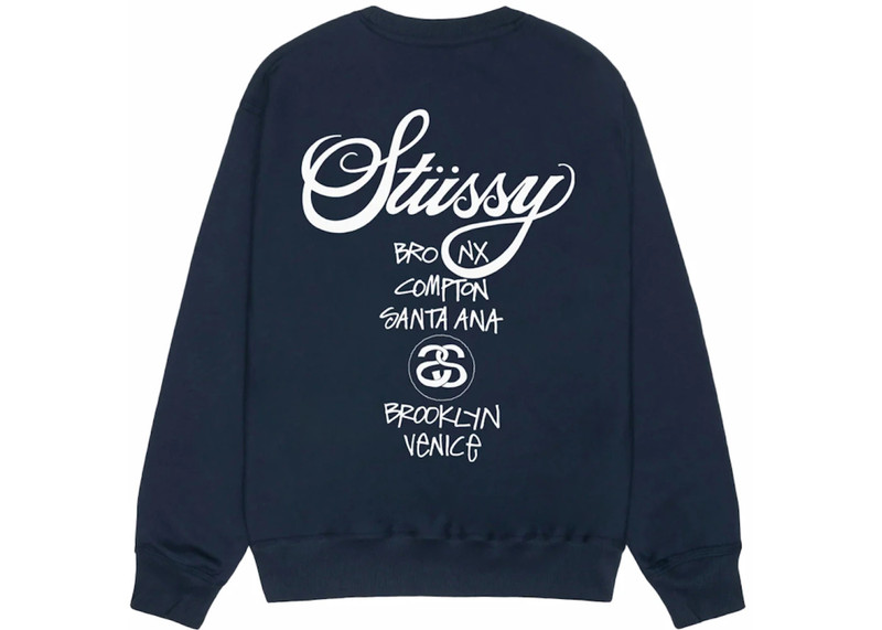 Stüssy Stussy World Tour Crewneck Navy outlook