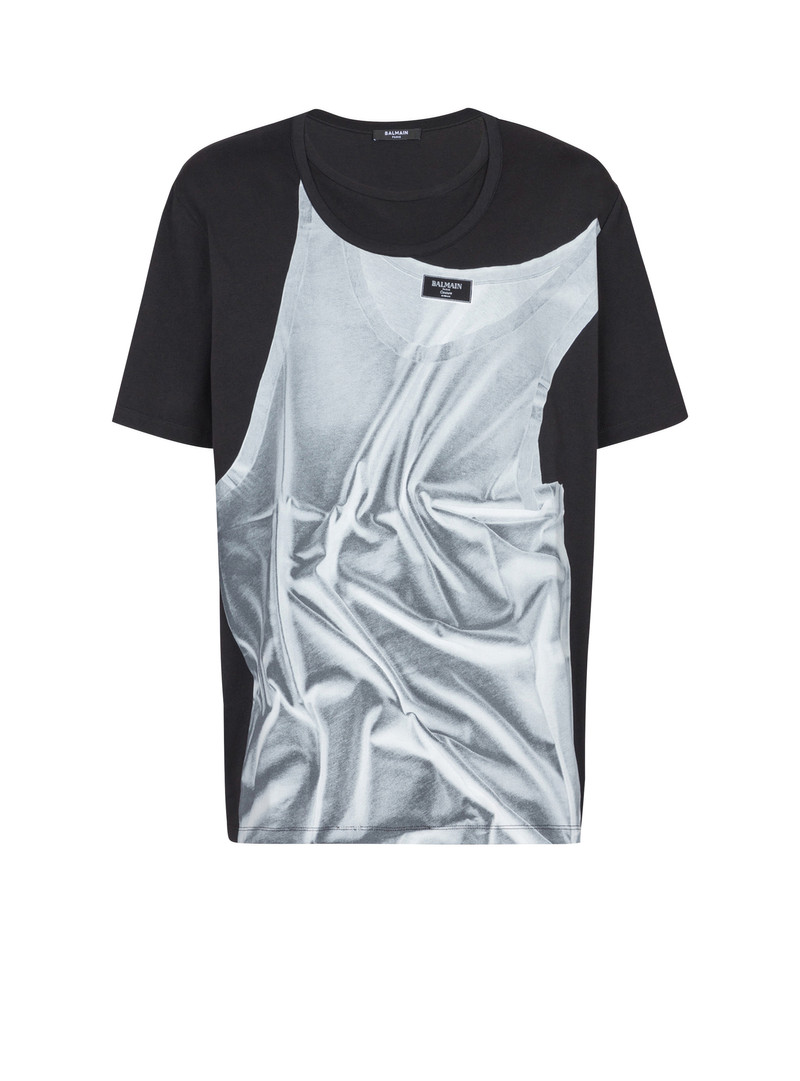 T-shirt with tank top print - 1