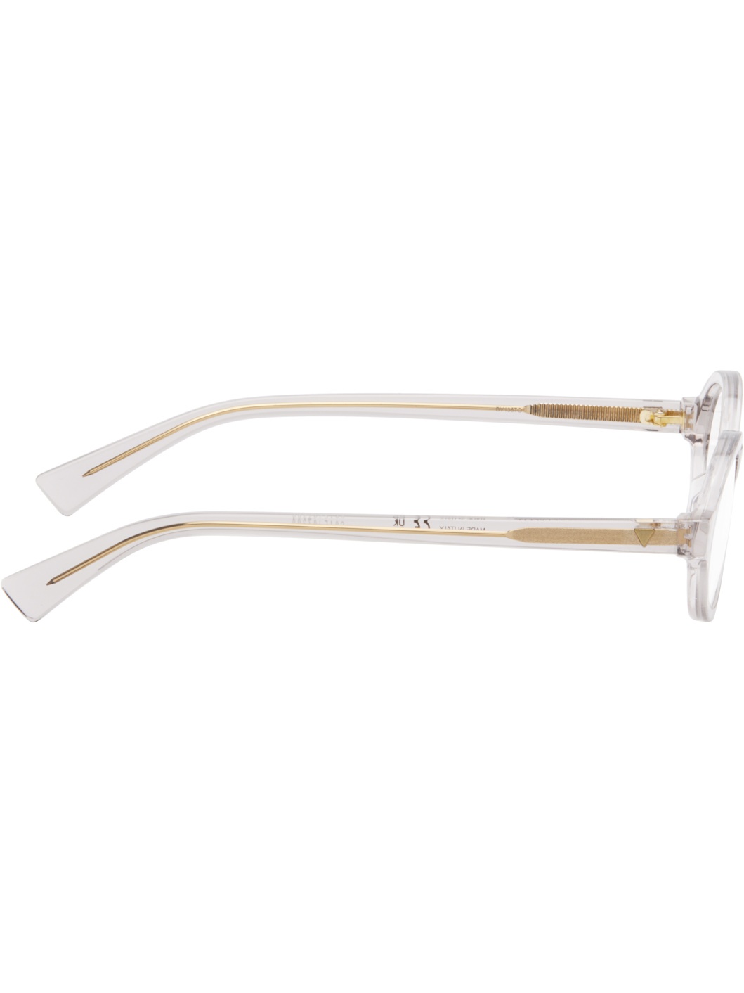 Transparent Triangle Stud Logo Round Glasses - 2