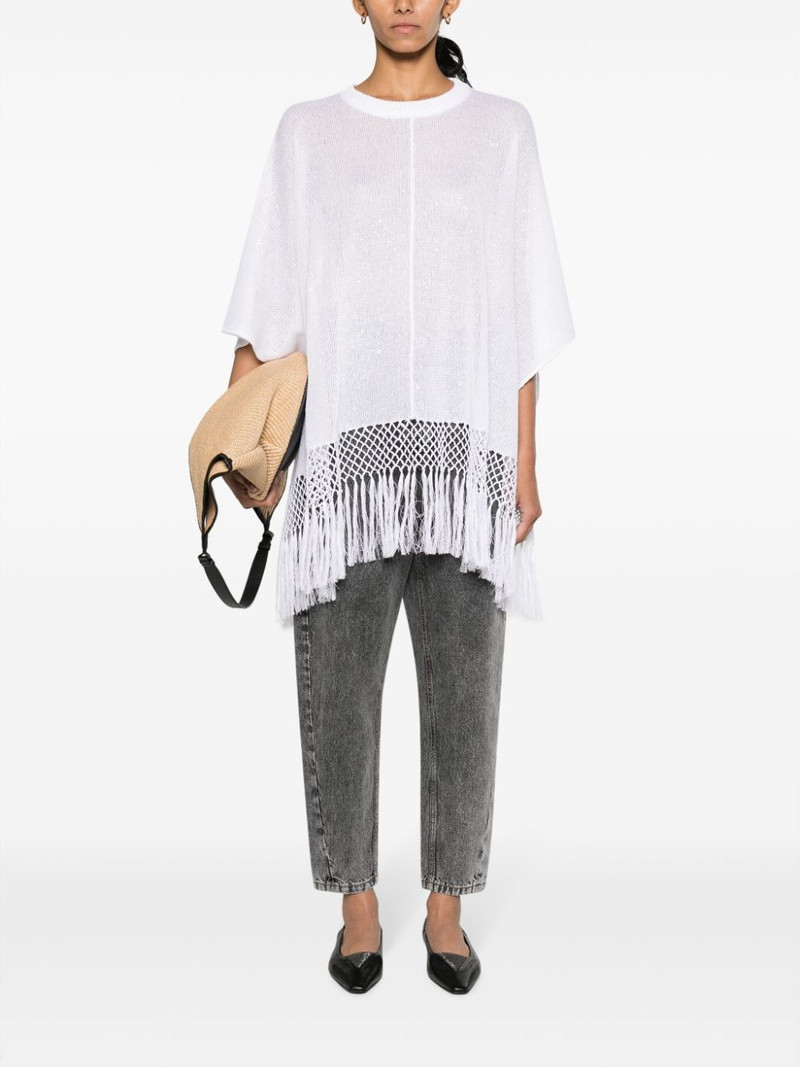 Brunello Cucinelli asymmetric fringed jumper outlook