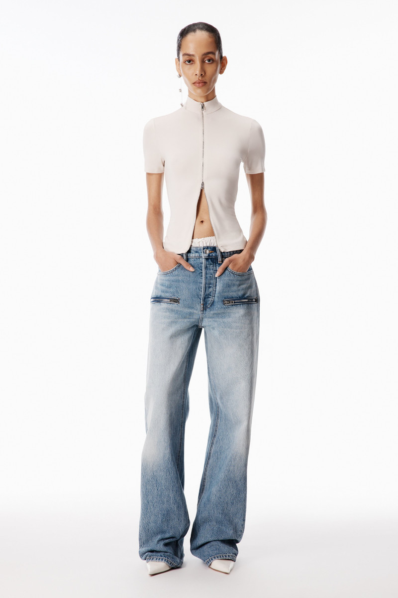 Alexander Wang Rashguard Mock Neck Short Sleeve Top outlook