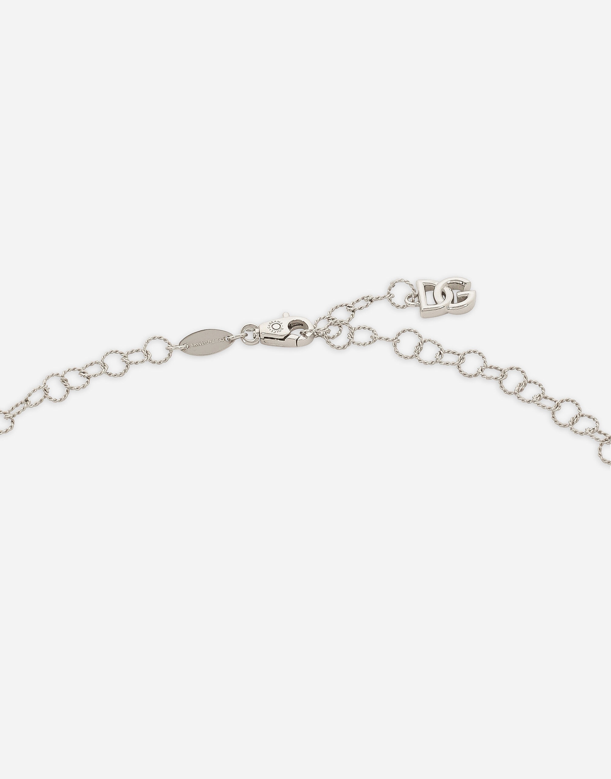 Twisted wire chain necklace in white gold 18Kt - 4