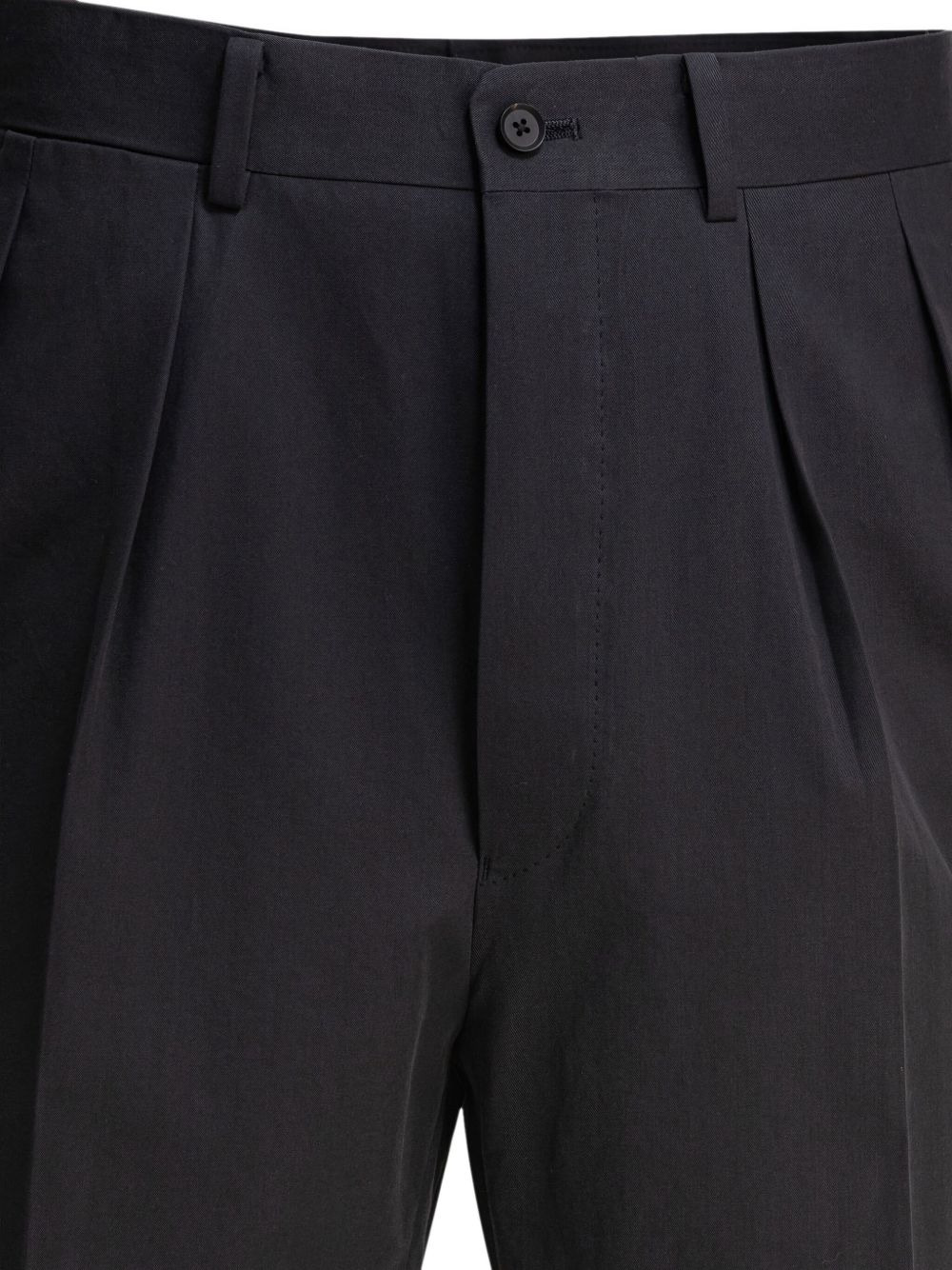 pleated-front cotton trousers - 3