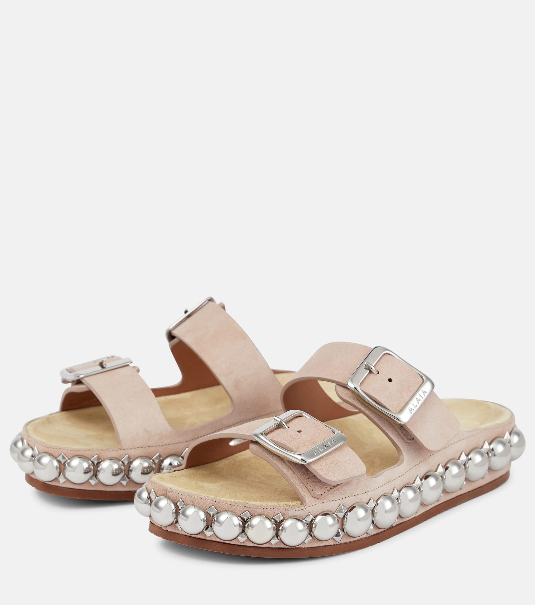 Bombe embellished suede slides - 5