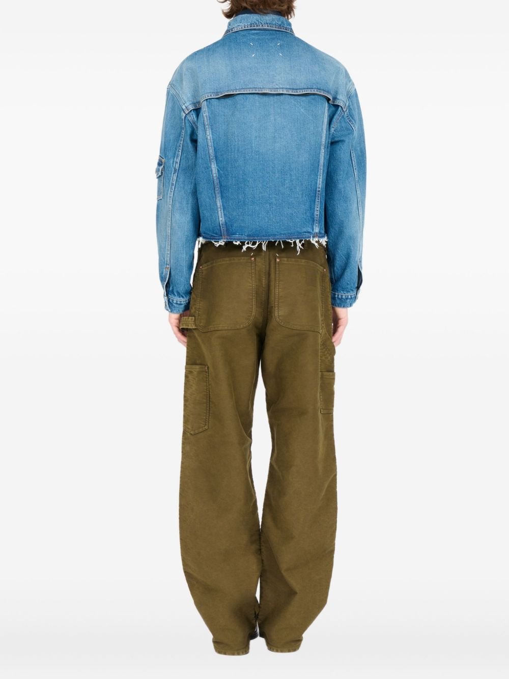 frayed denim jacket - 6