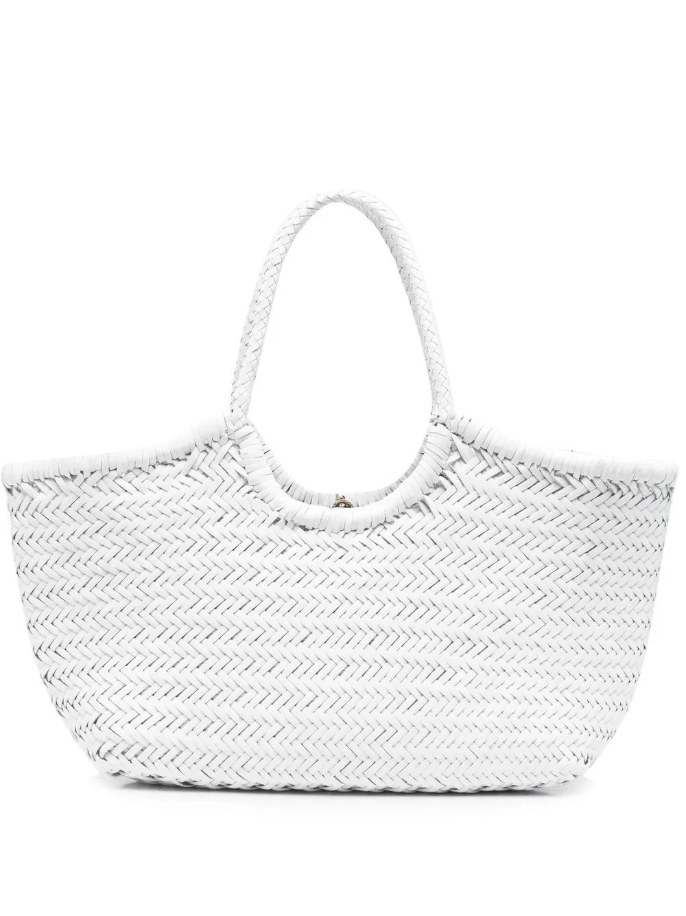 woven leather shoulder bag - 1