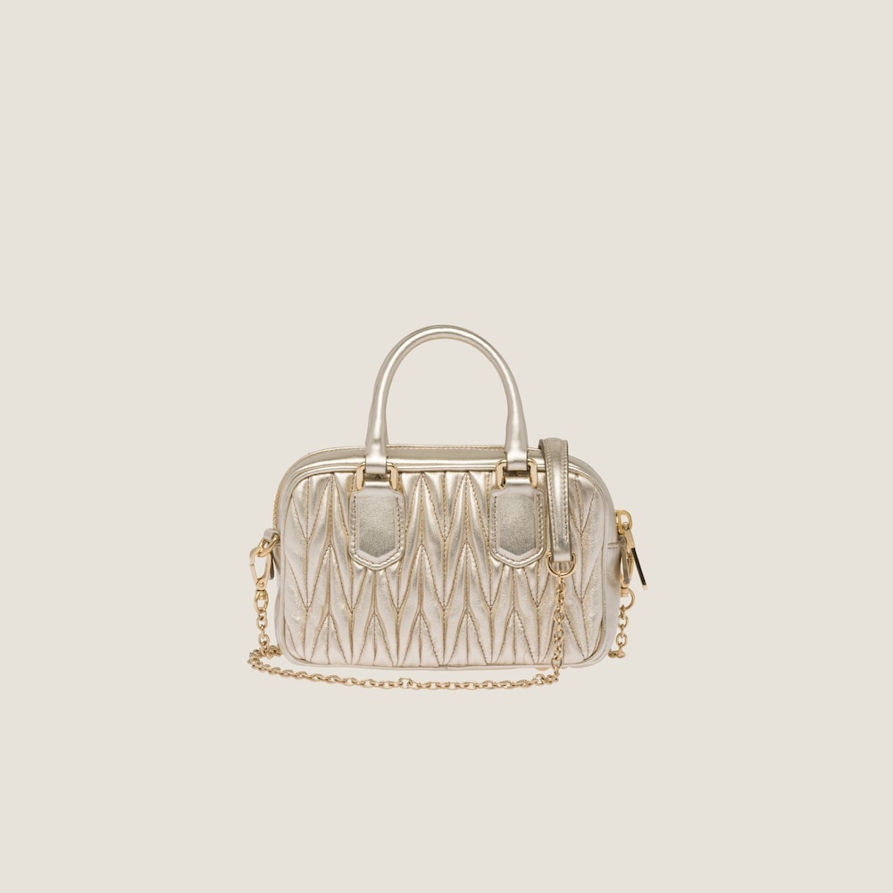 Matelassé nappa leather top-handle mini-bag - 4