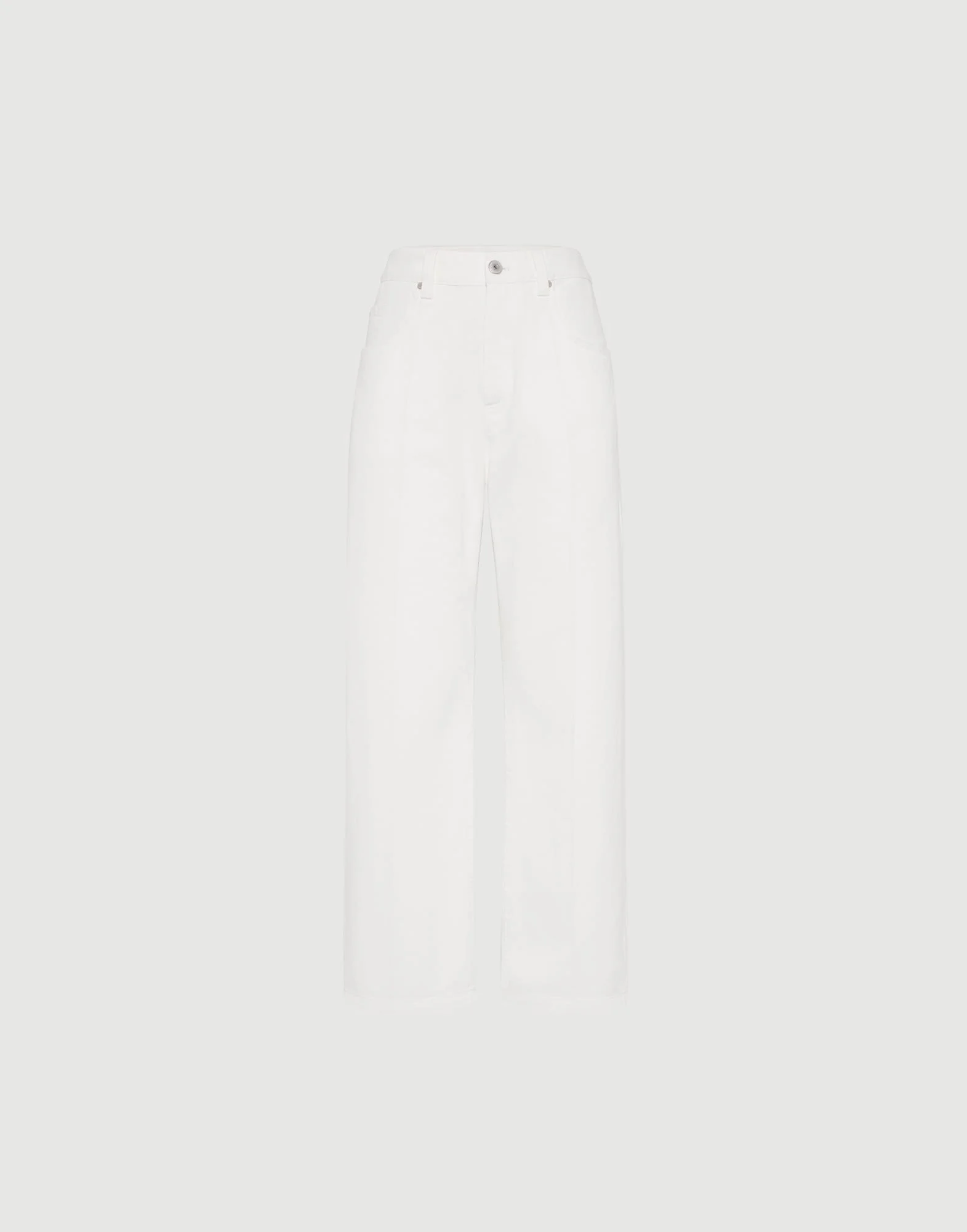 Dyed denim contemporary square trousers with monili - 1