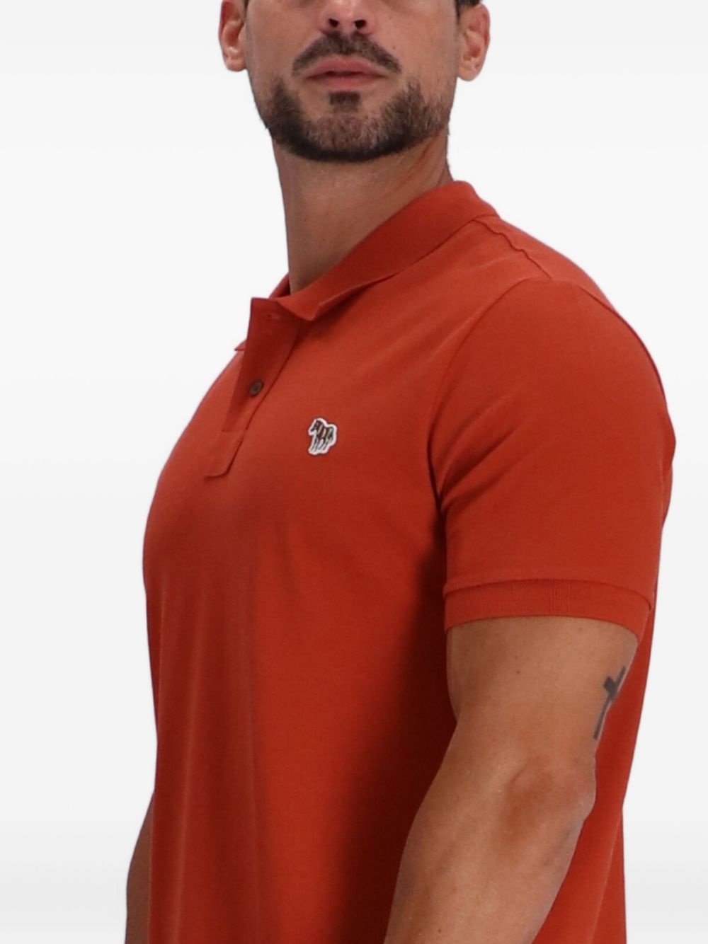 Zebra-patch polo shirt - 3