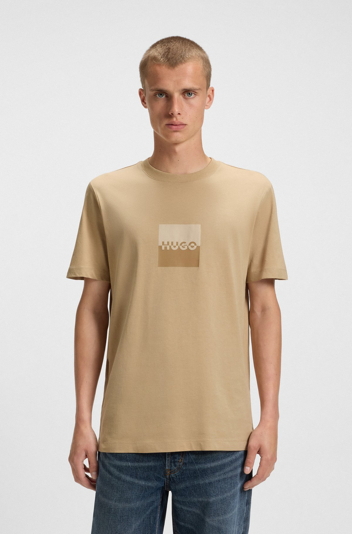 COTTON-JERSEY T-SHIRT WITH SPLIT-LOGO PRINT - 2