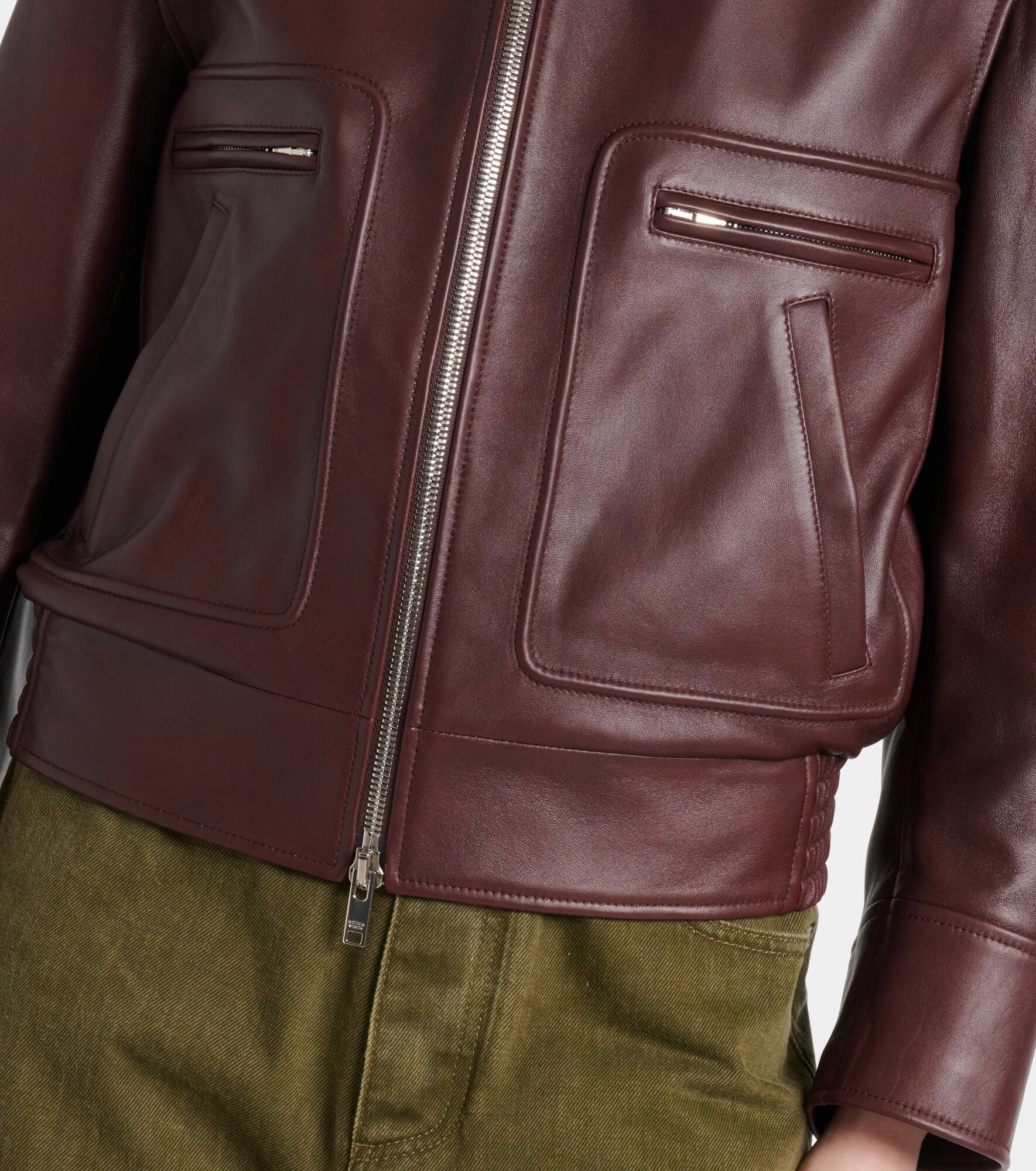 Shearling-trimmed leather blouson - 4
