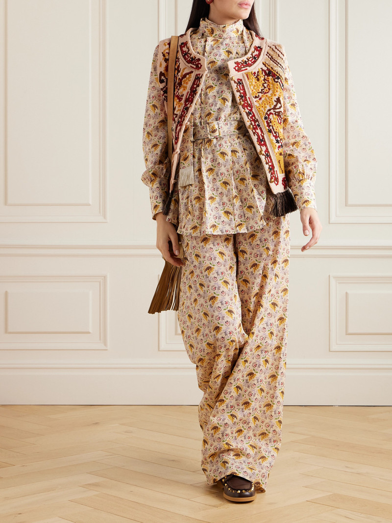 Valentino Fringed Embroidered Wool Vest outlook