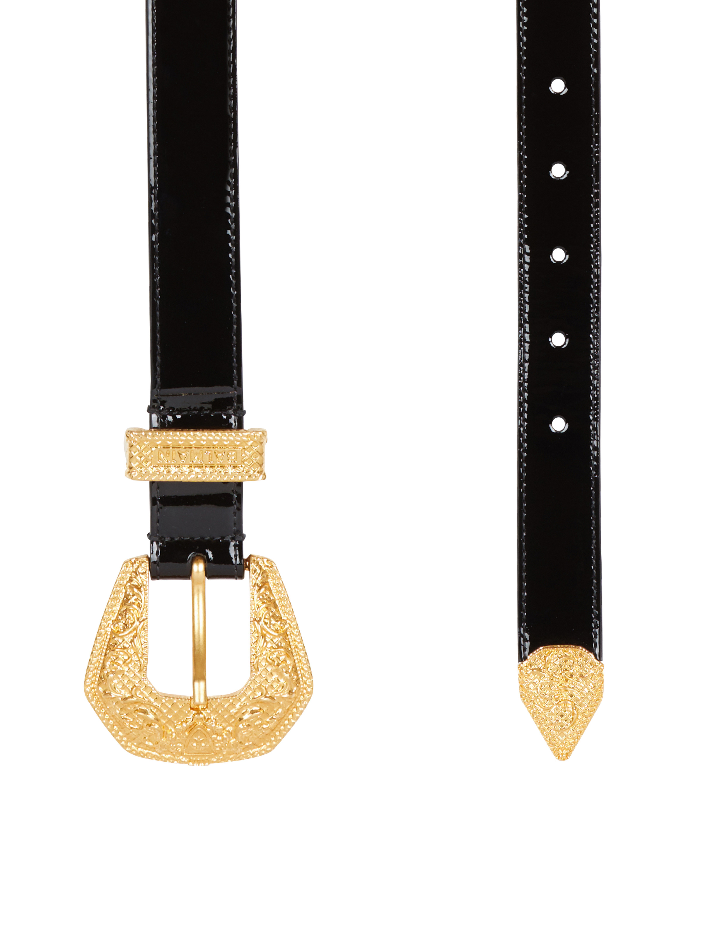 Patent leather Western belt - 2