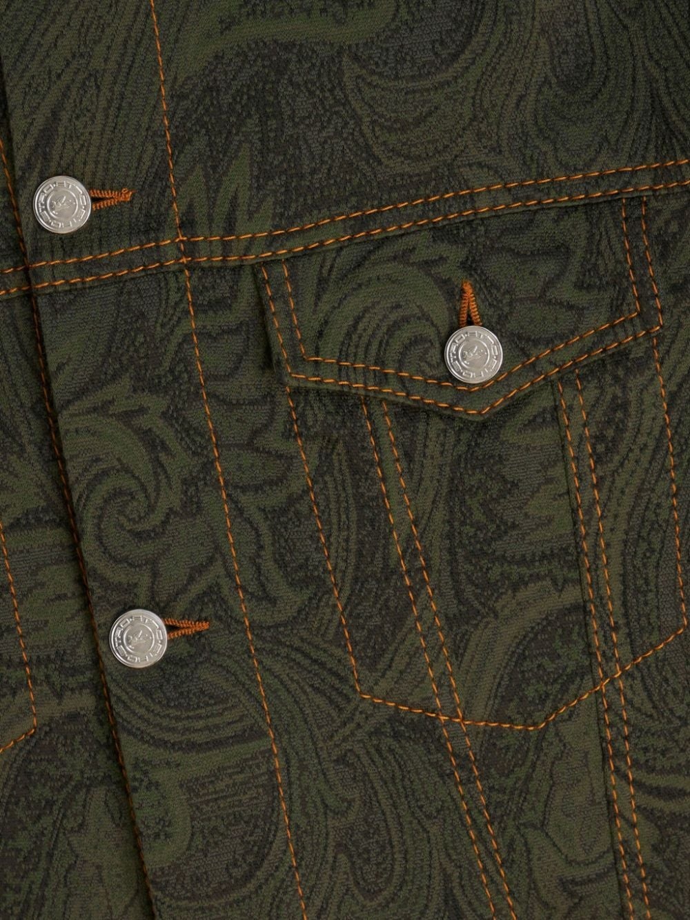 paisley-jacquard denim jacket - 4