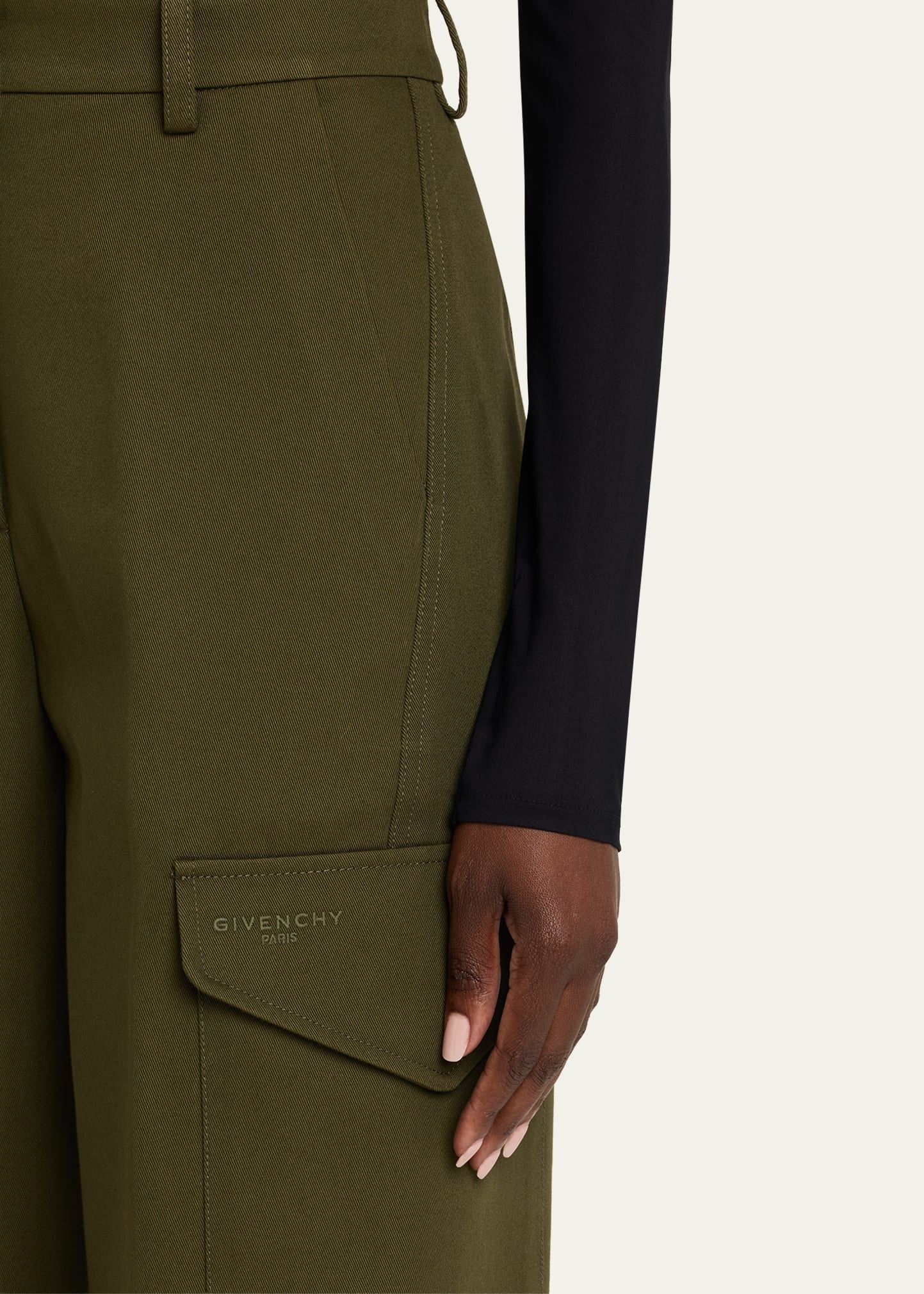 Barrel Leg Cargo Wool Trousers - 5