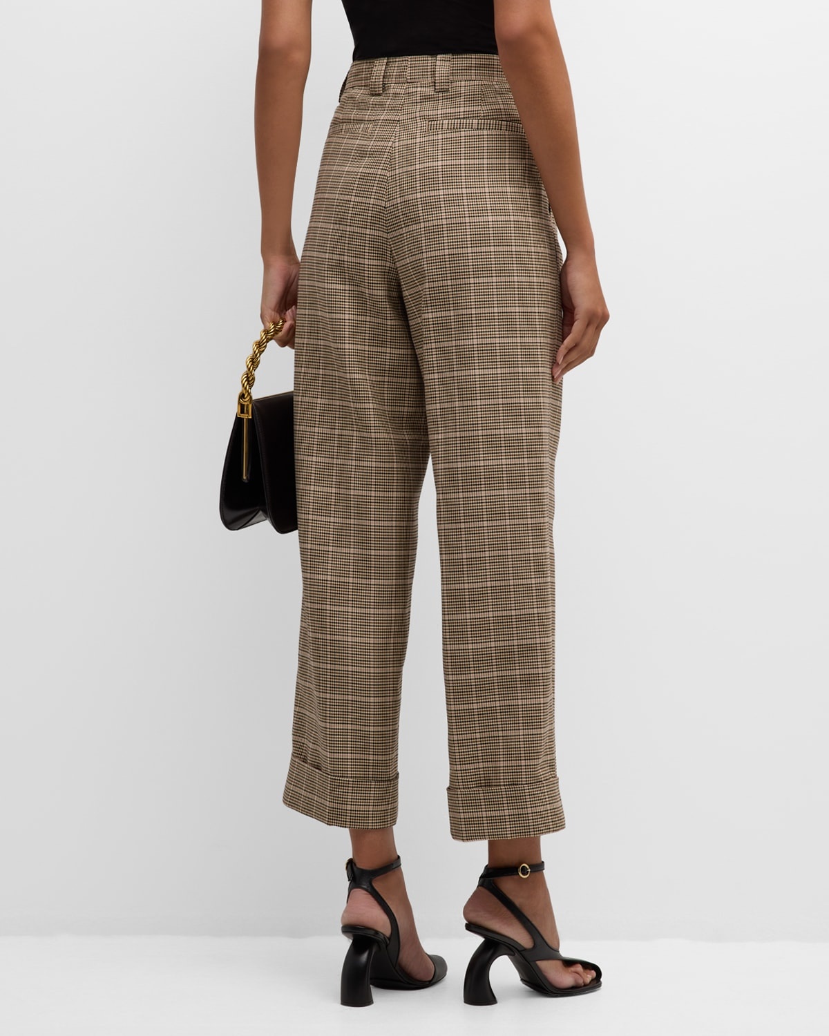 Pakora Houndstooth Wide Leg Pants - 4