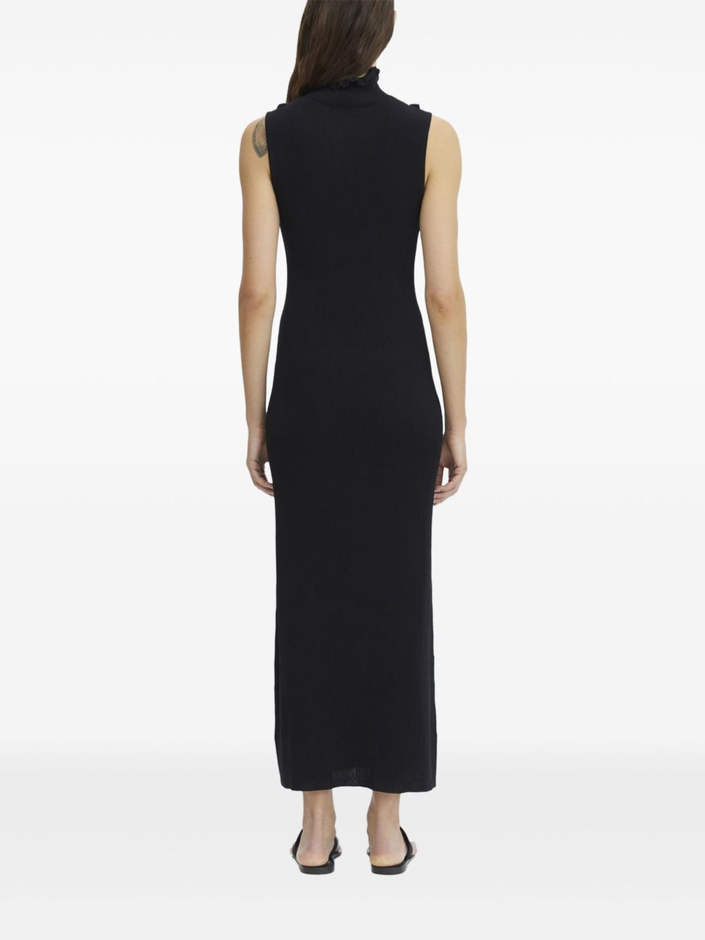 ribbed ruffle maxi dress - 4