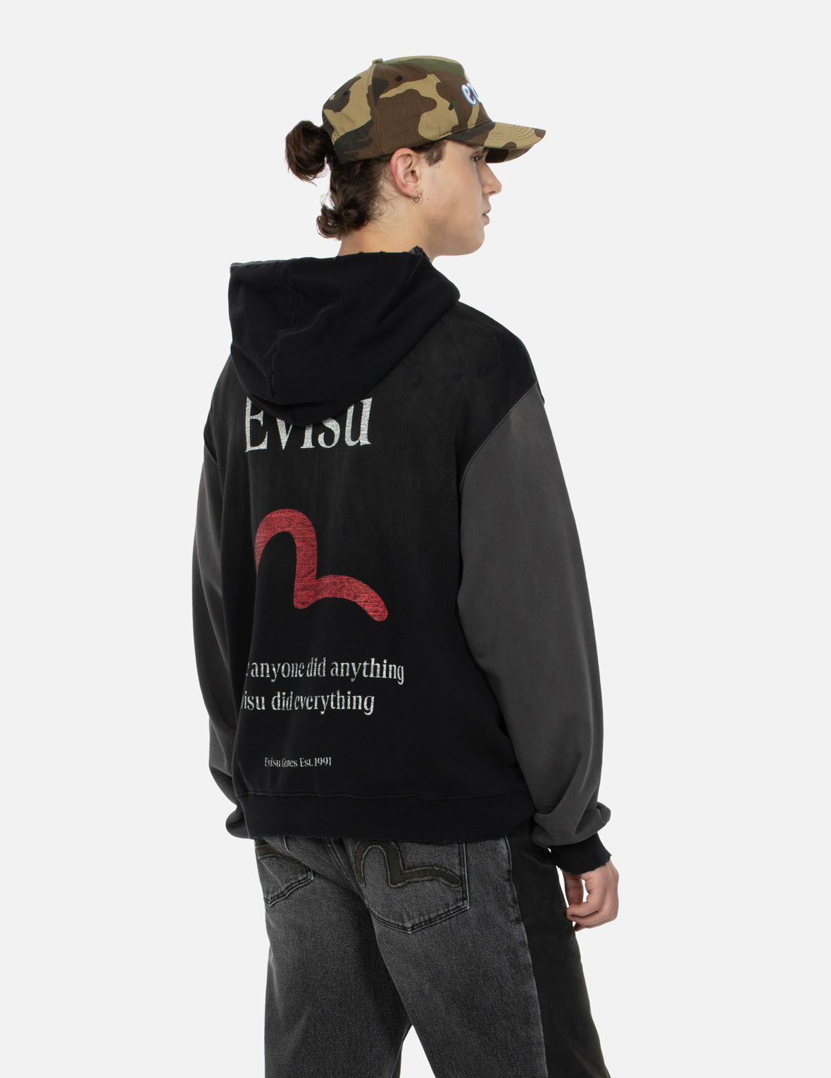 SEAGULL AND LOGO PRINT BOXY HOODIE - 7
