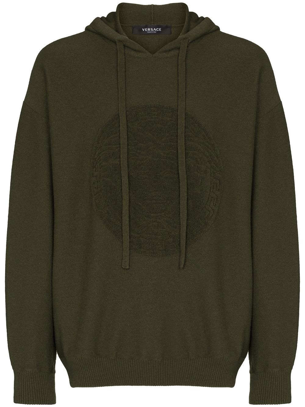 Medusa logo knitted hoodie - 1