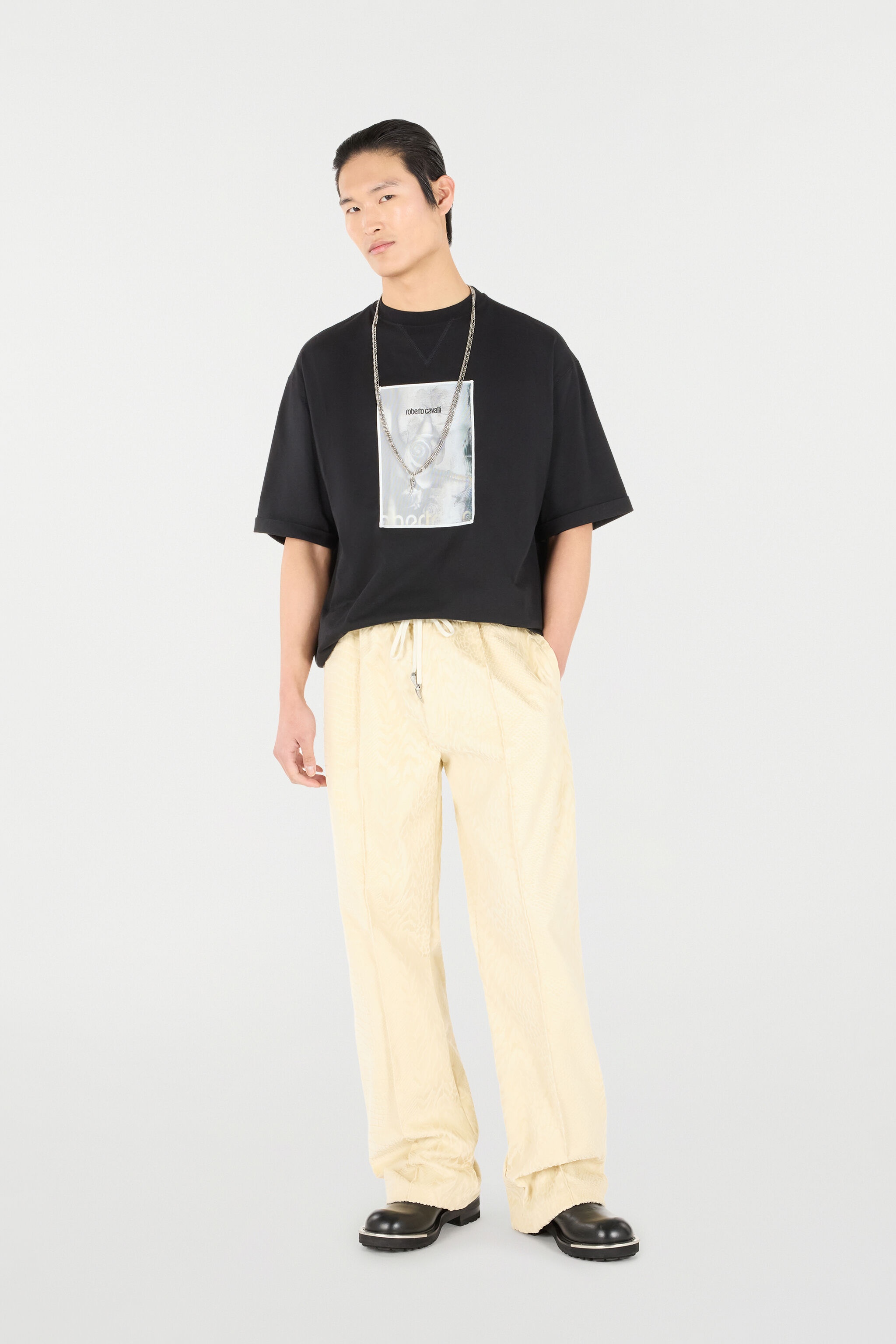 Rose-Print T-Shirt With Logo - 2