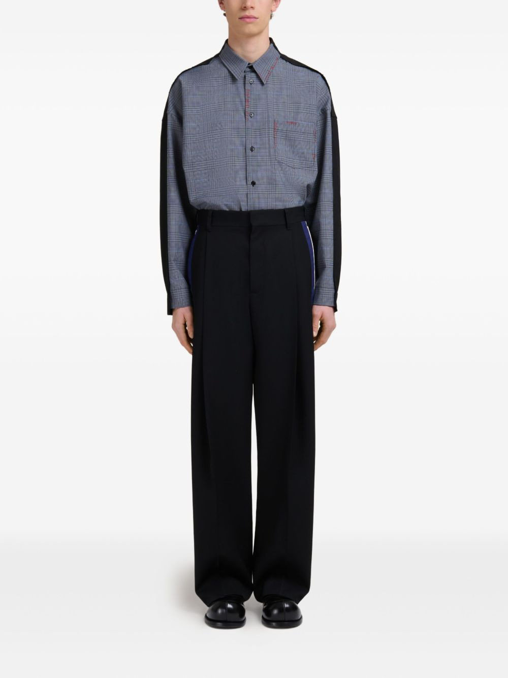 virgin wool straight-leg trousers - 2