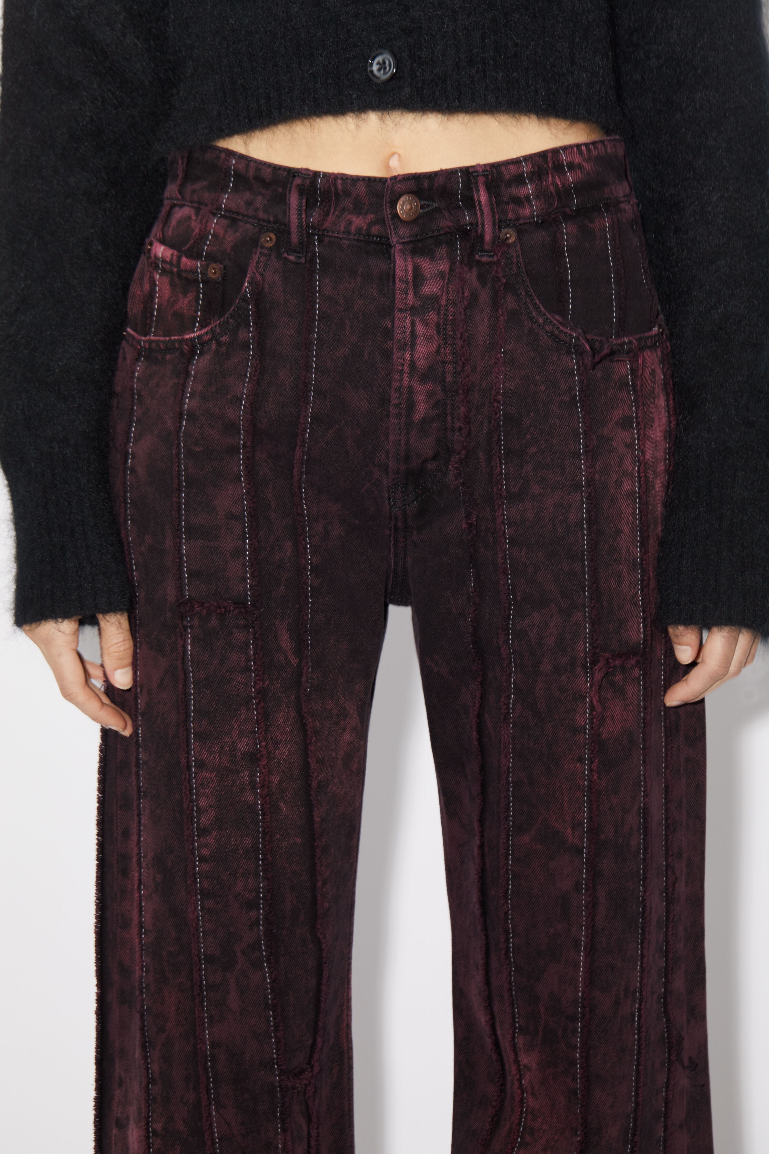 Loose fit jeans - 2021F - Black/wine red - 5