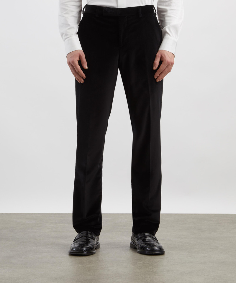 Paul Smith Black Slim-Fit Velvet Trousers outlook