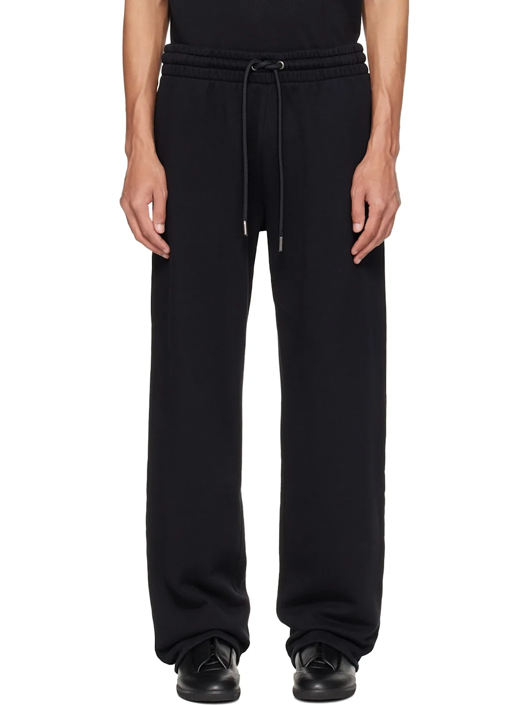 Black Rubbed Paint Arrows Sweatpants - 1