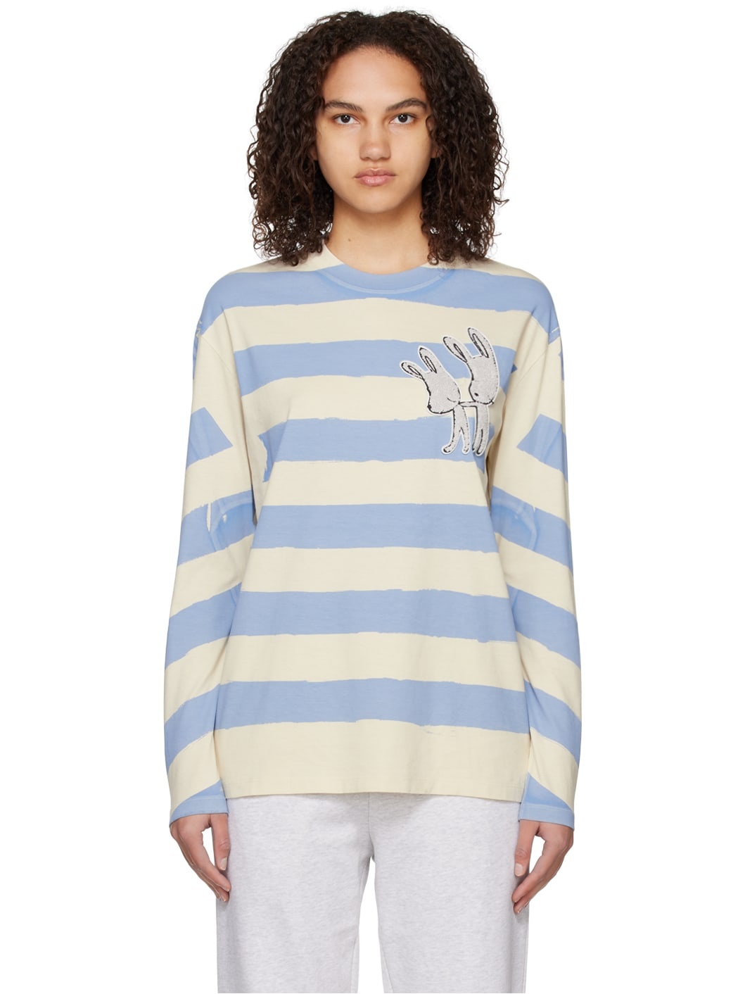 Off-White & Blue Bunny Long Sleeve T-Shirt - 1