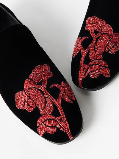 Alexander McQueen Beaded velvet loafers outlook