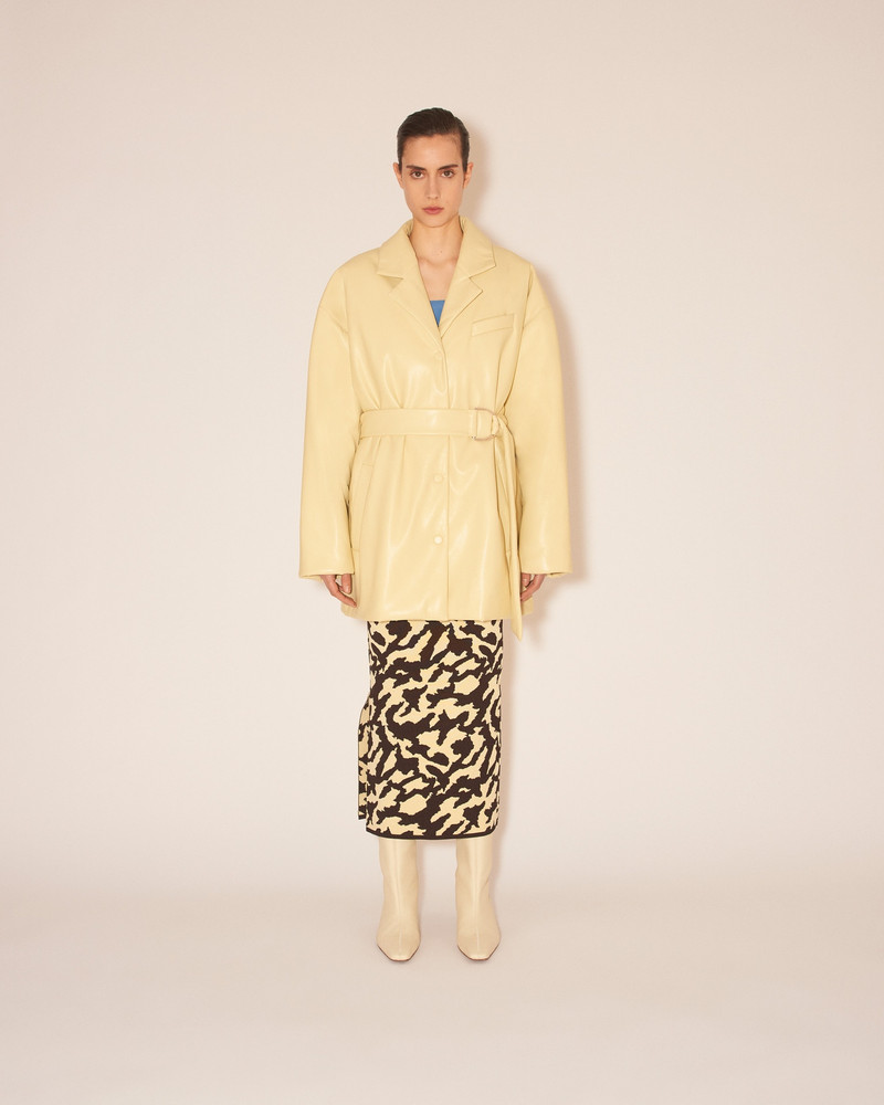 Nanushka LIBAN - Belted OKOBOR™ alt-leather padded jacket - Hay outlook