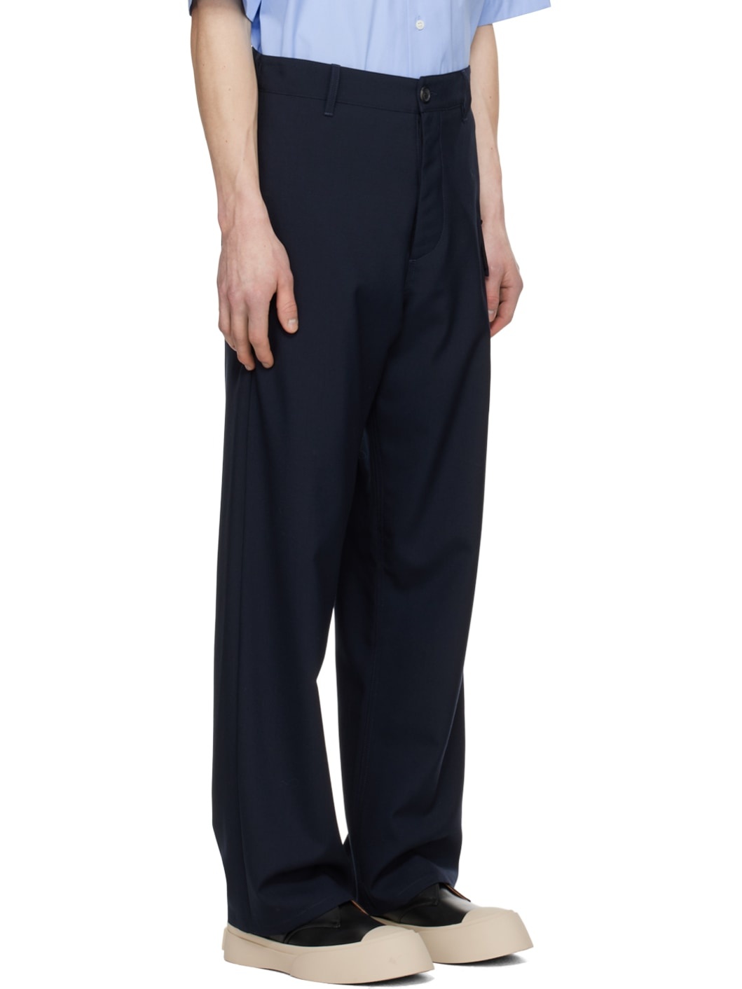 Navy Straight-Leg Cargo Pants - 2